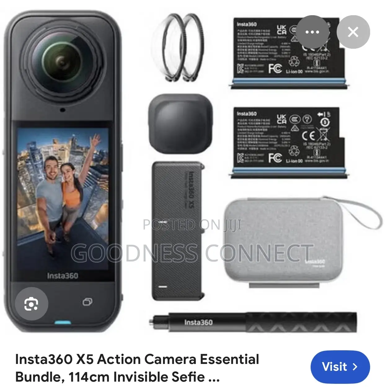 Insta360 X5 8k 360 Action Essential Bundle Camera
