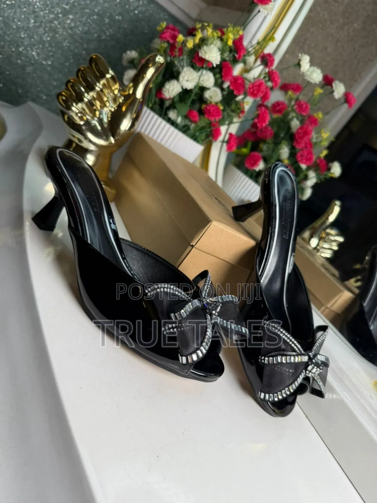 Glam Slippers Heels With Bow Decoration. Size 38-46. #Ogb