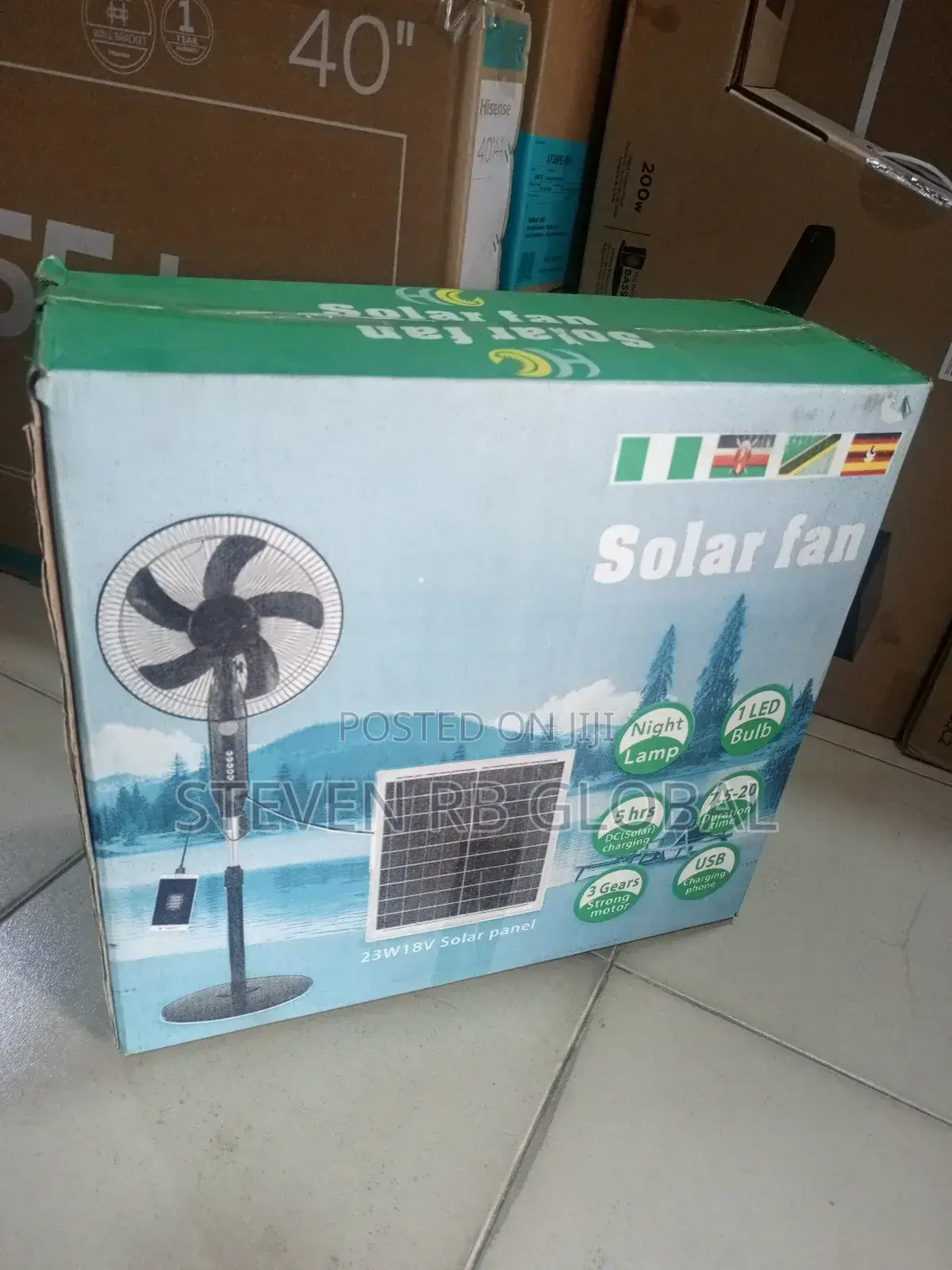 16-Inch Rechargeable Solar Fan + Solar Panel (Top-188)
