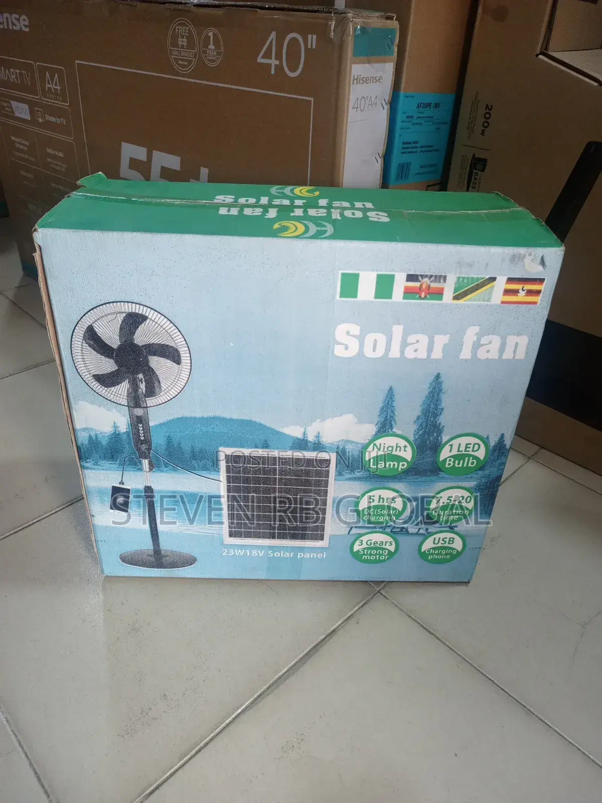 16-Inch Rechargeable Solar Fan + Solar Panel (Top-188)