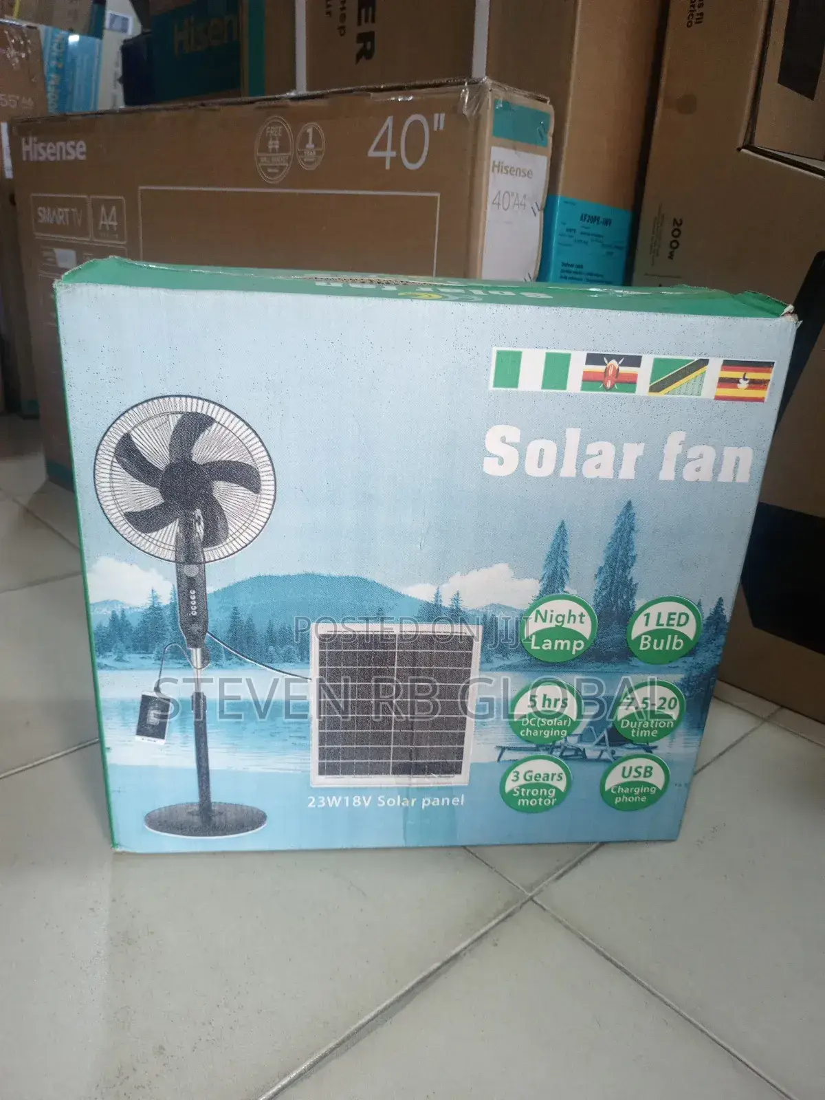 16-Inch Rechargeable Solar Fan + Solar Panel (Top-188)