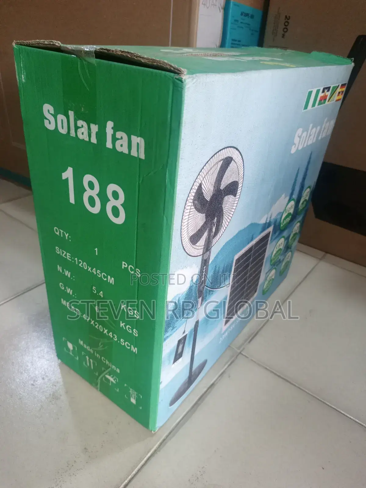 16-Inch Rechargeable Solar Fan + Solar Panel (Top-188)