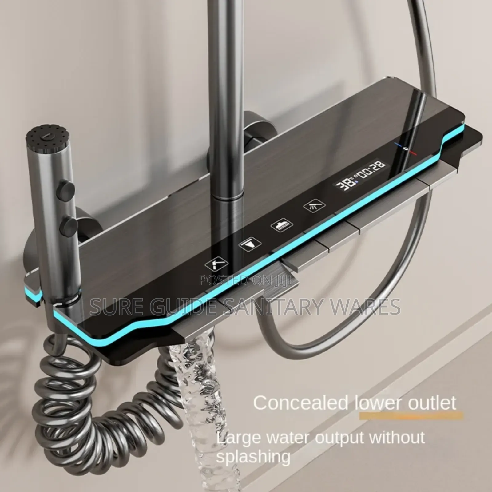 Grey Piano Shower Mixer
