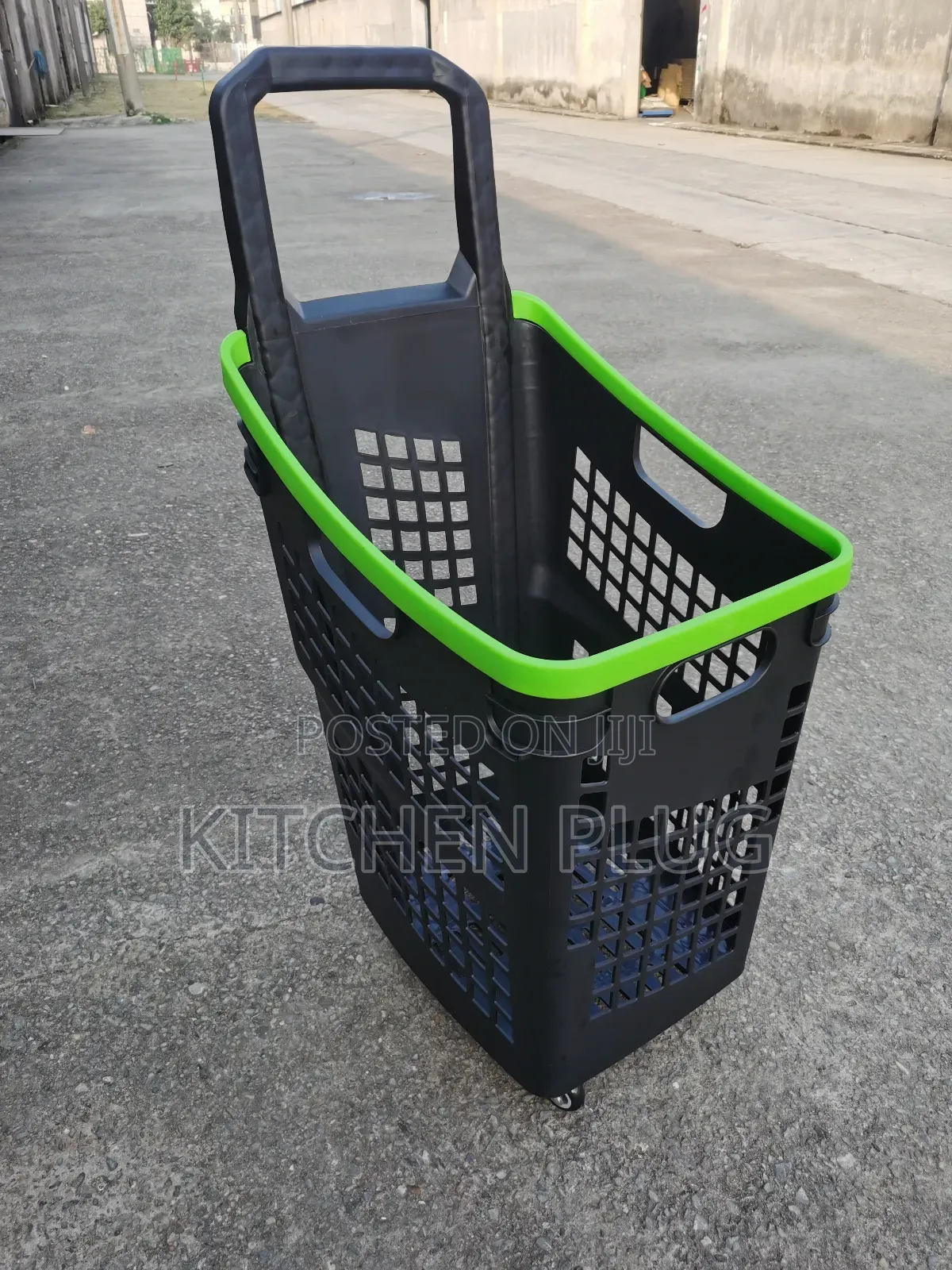 Plastic Shopping Basket With Wheels, 70 Litres of Space.