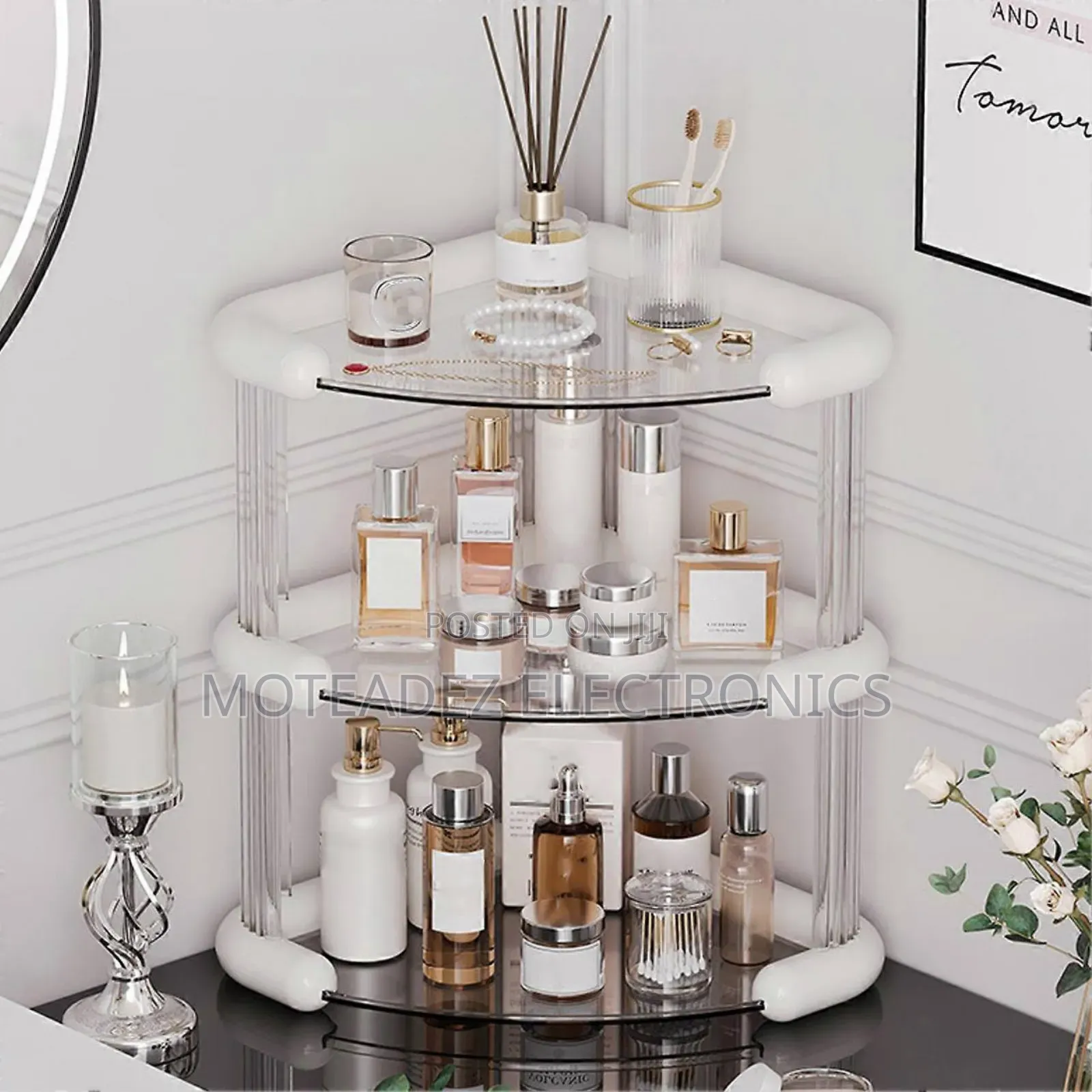 3 Tiers Light Luxury Corner Side Fashion Multipurpose Top Storage Rack