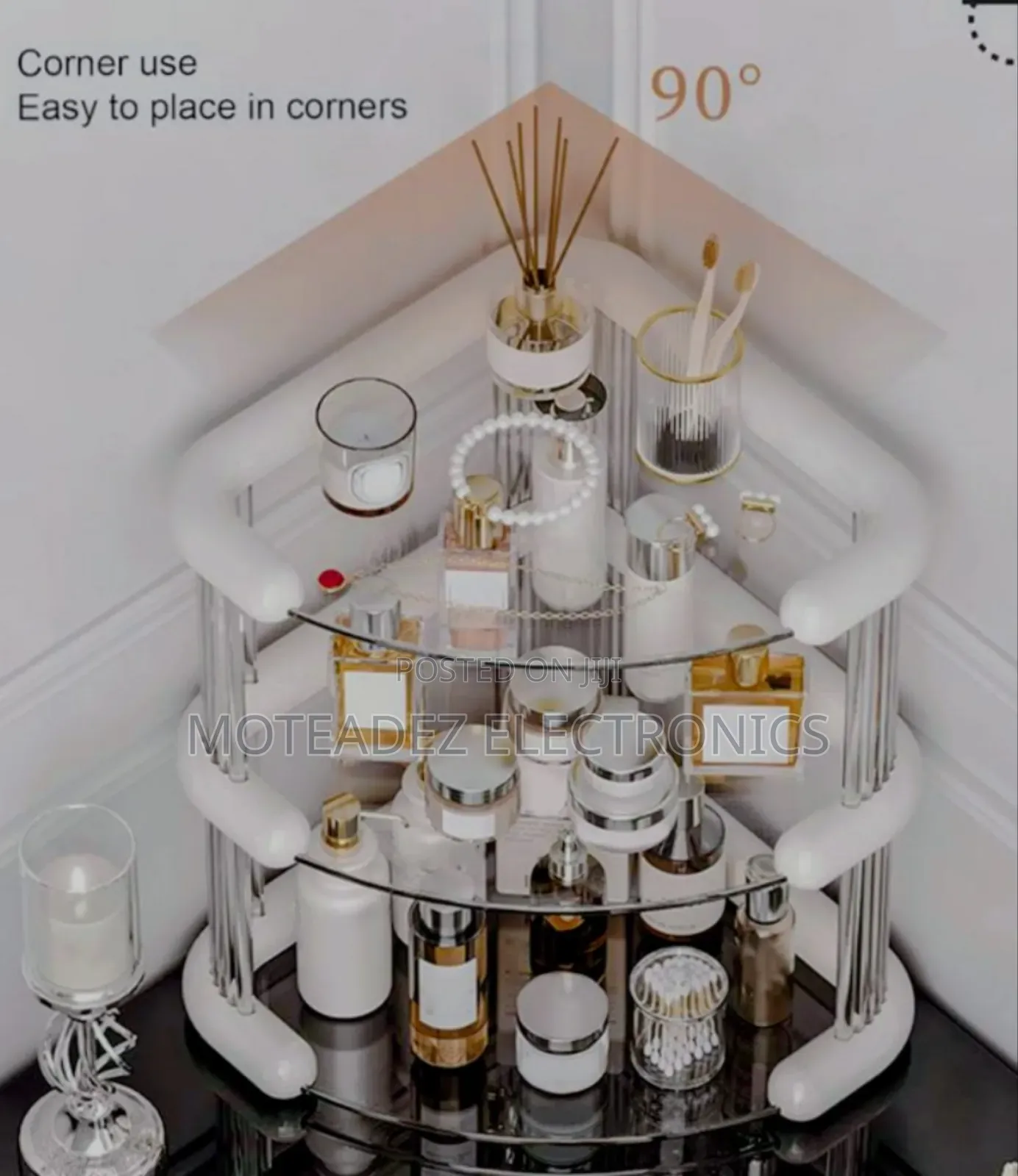 3 Tiers Light Luxury Corner Side Fashion Multipurpose Top Storage Rack