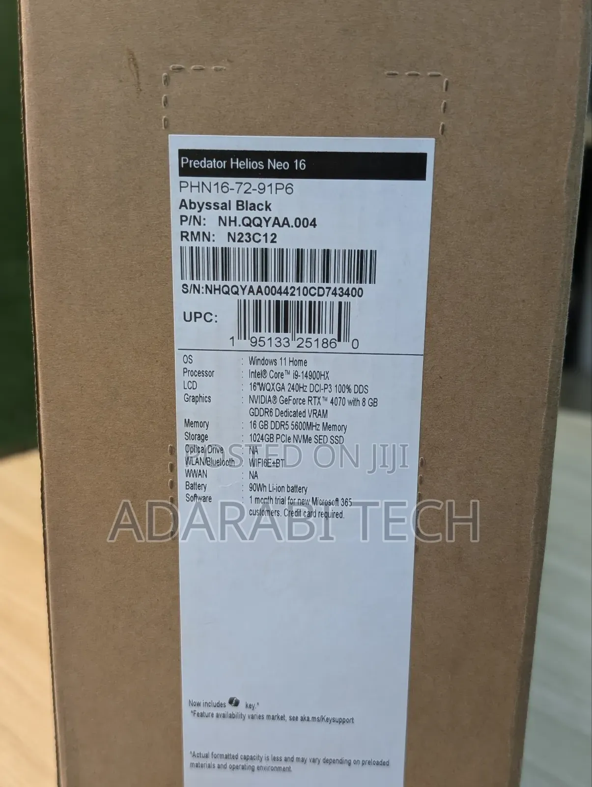 New Laptop Acer Predator Helios Neo 16 16GB Intel Core i9 SSD 1T