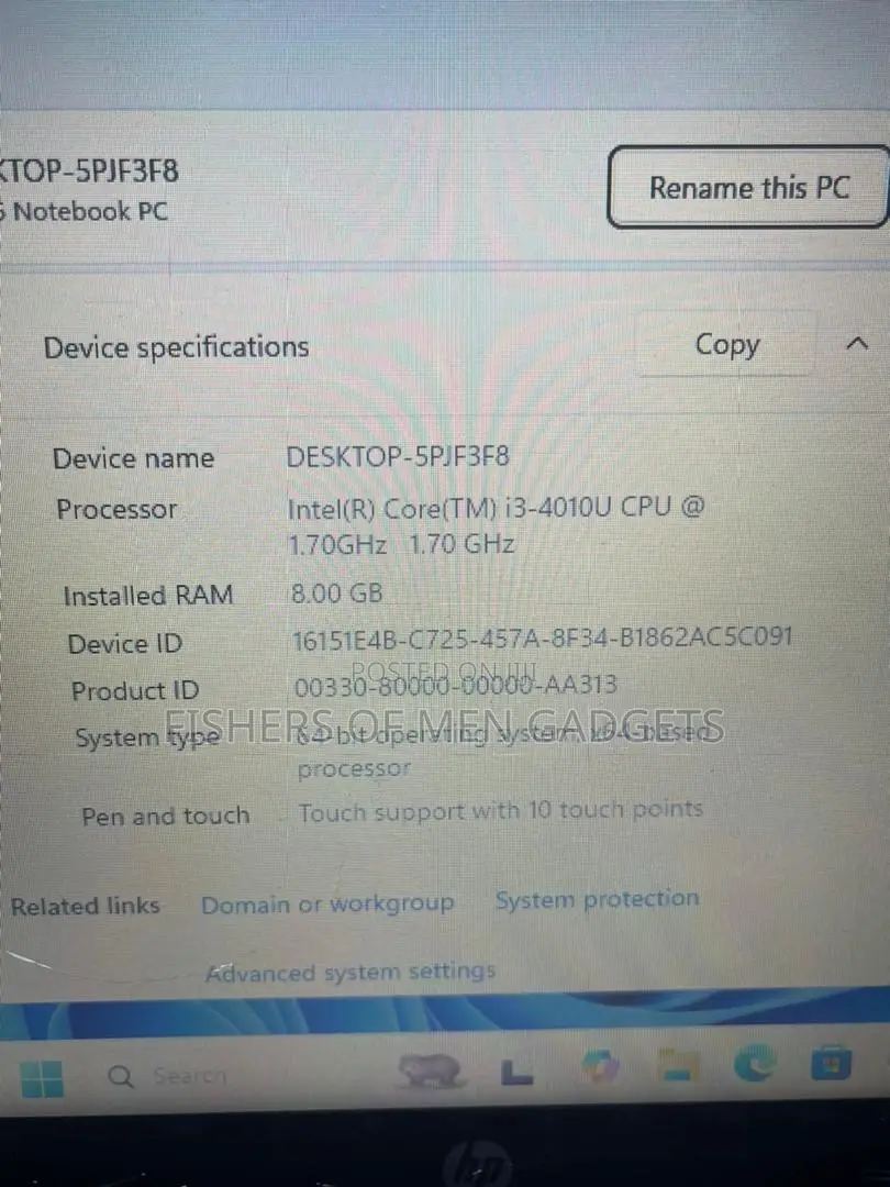 Laptop HP 250 G1 8GB Intel Core I3 HDD 500GB