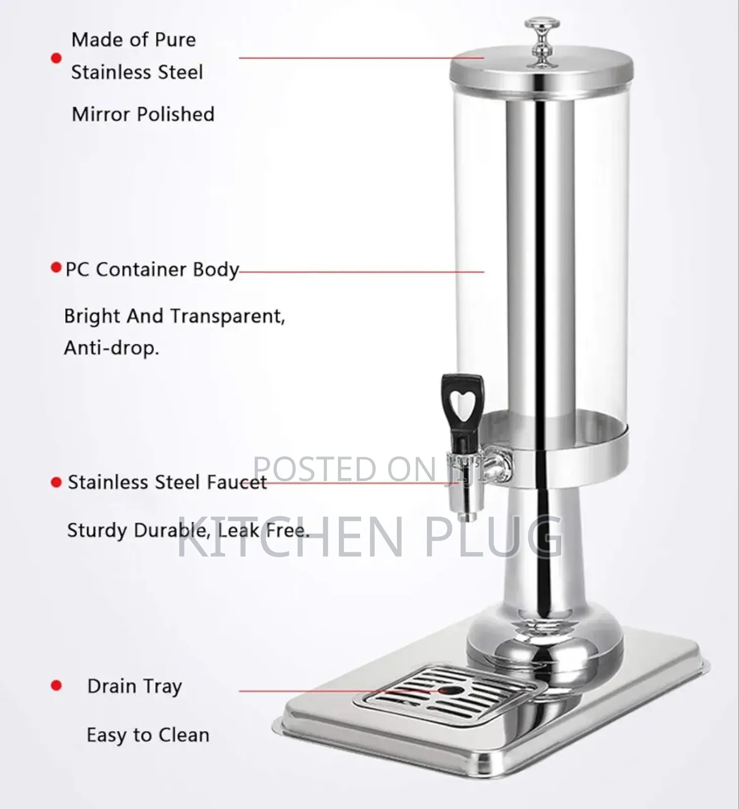 3l Stainless Beverage Dispenser Single