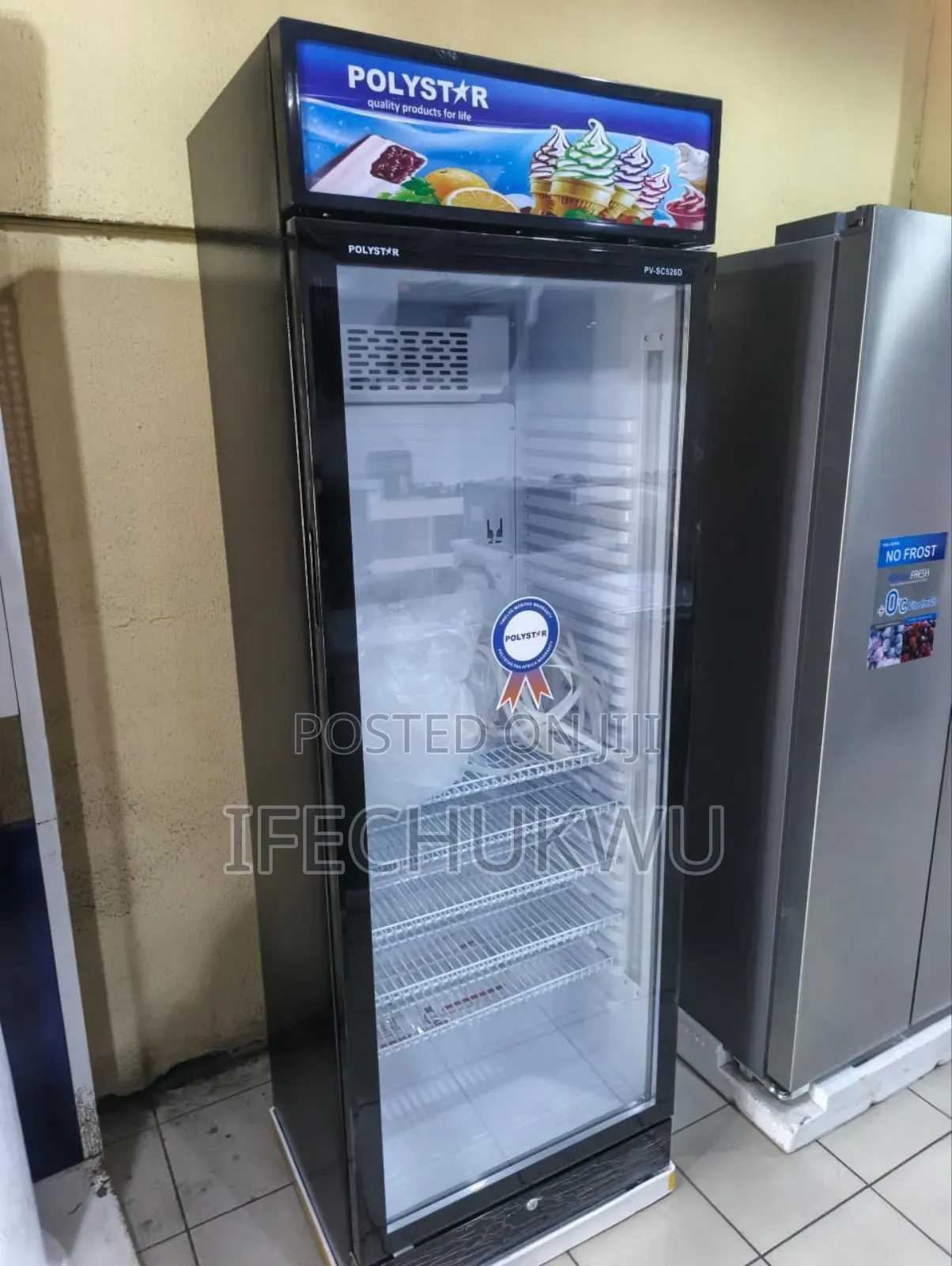 Original Quality Polystar 450litters Showcase Low Voltage Glass Copper