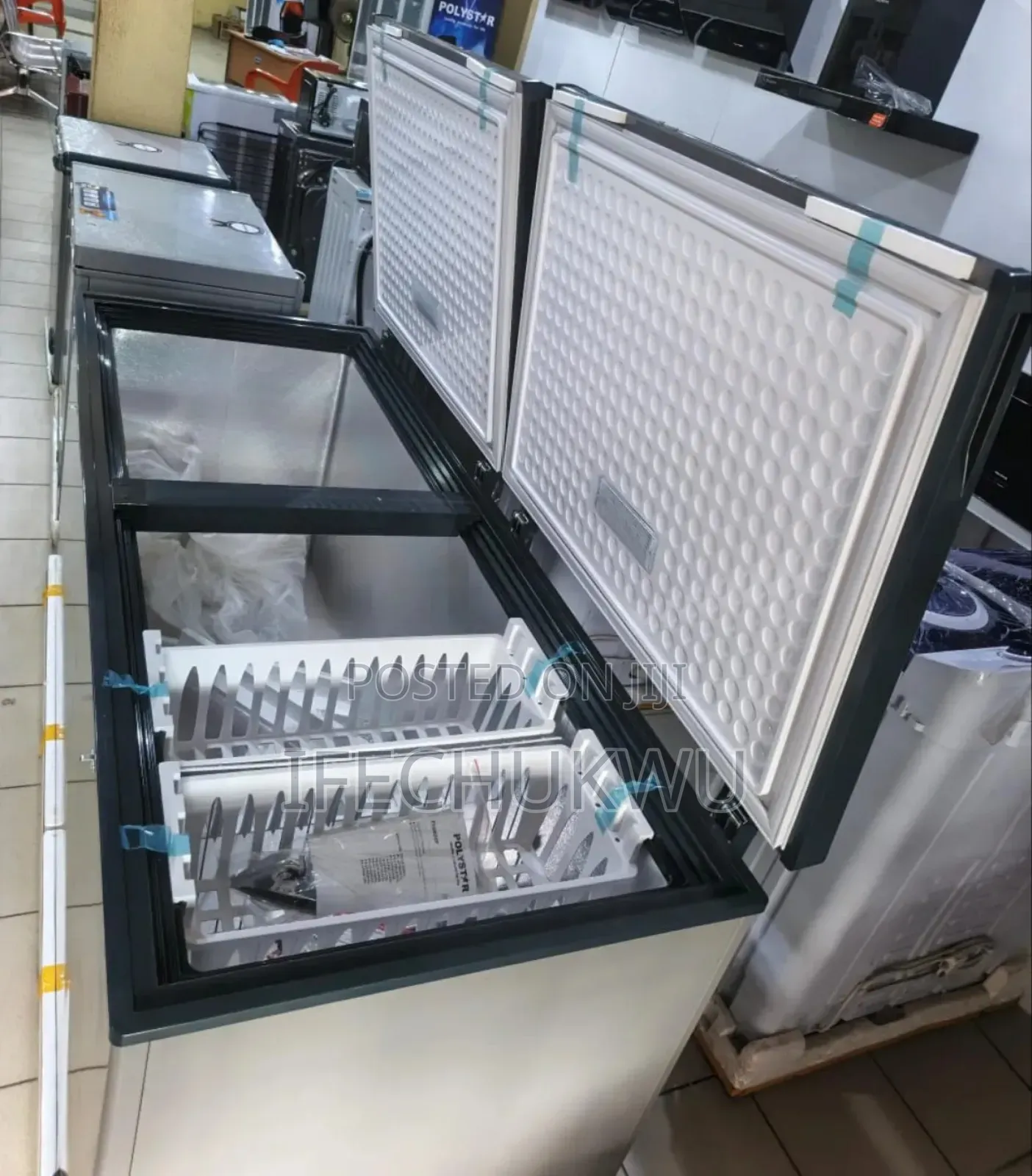 Original Polystar 750litters Low Voltage Freezer 2 Doors With Basket