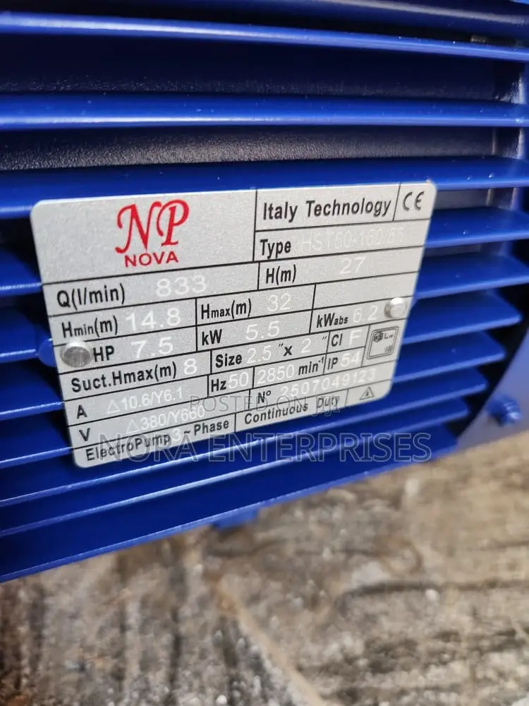 Nove Surface Pump 7.5hp Three Phase Hst50-160/55