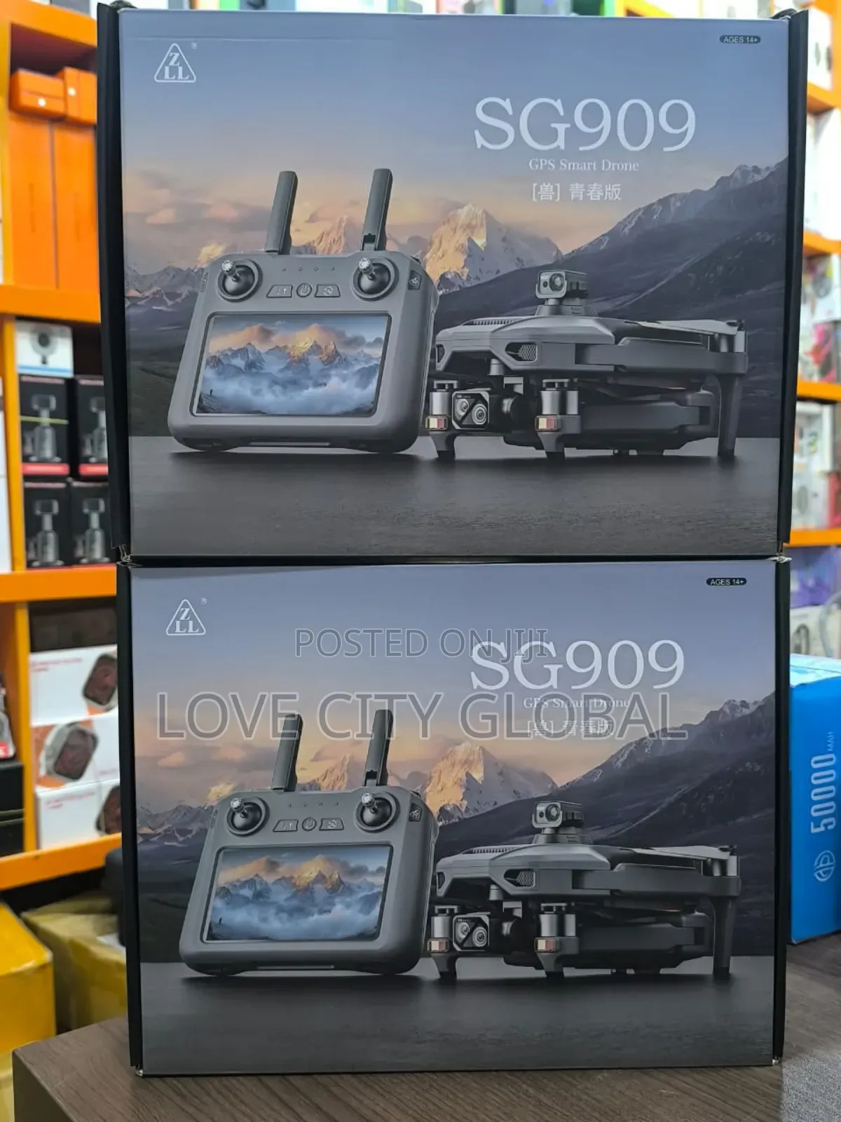 Sg909 6km Gps Drone 3-axis Gimbal Camera Screen Remote 2 Battery
