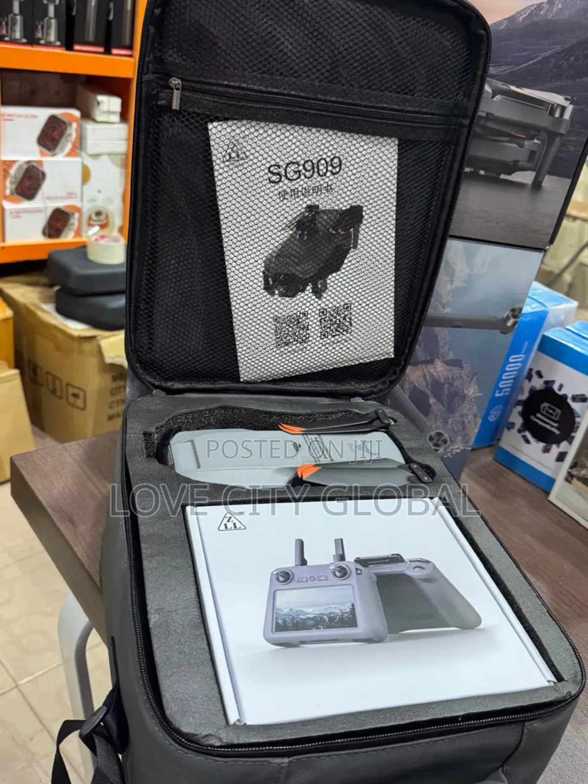 Sg909 6km Gps Drone 3-axis Gimbal Camera Screen Remote 2 Battery