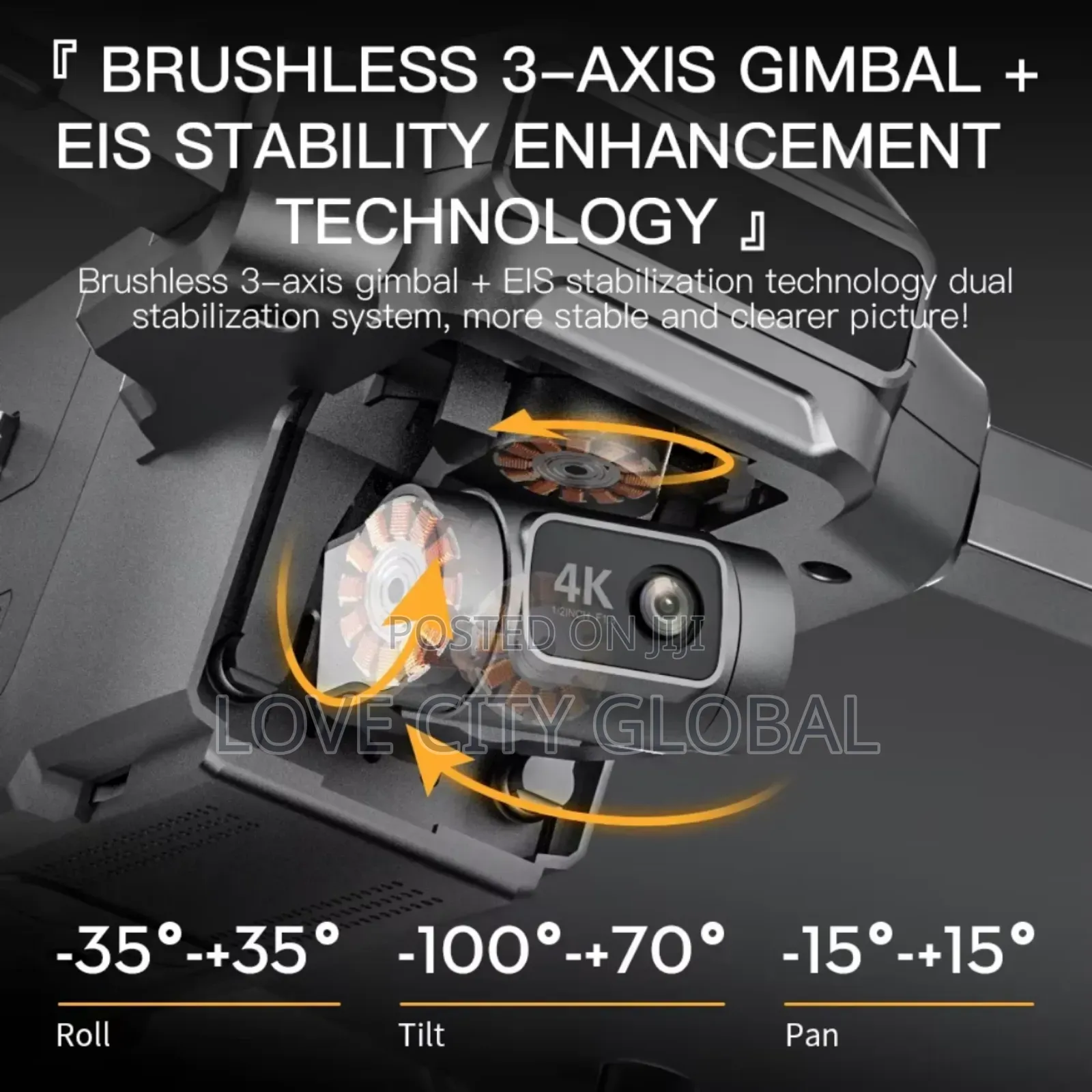 F22 S3 Xr Drone 3-axis Gimbal 6km Hd Gps Screen Remote 2 Battery.