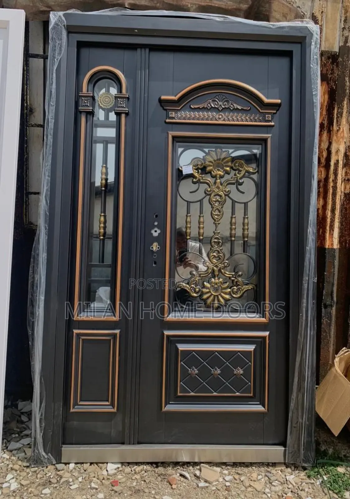 4ft Copper Glass Security Door Door