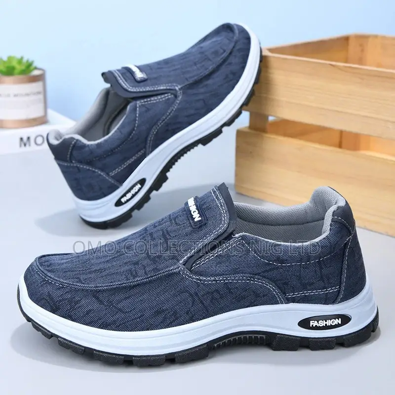 Blue Denim Men’S Slip-on Sneakers – Comfortable and Stylish