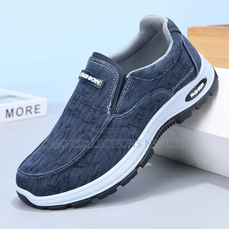 Blue Denim Men’S Slip-on Sneakers – Comfortable and Stylish
