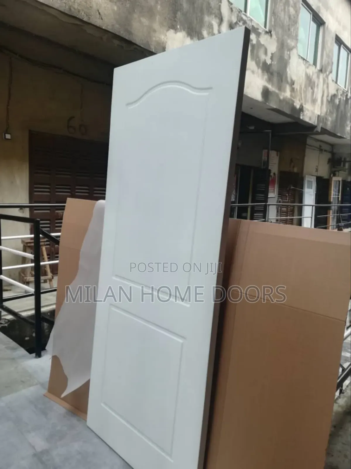 White Hardwood Room Interior Door