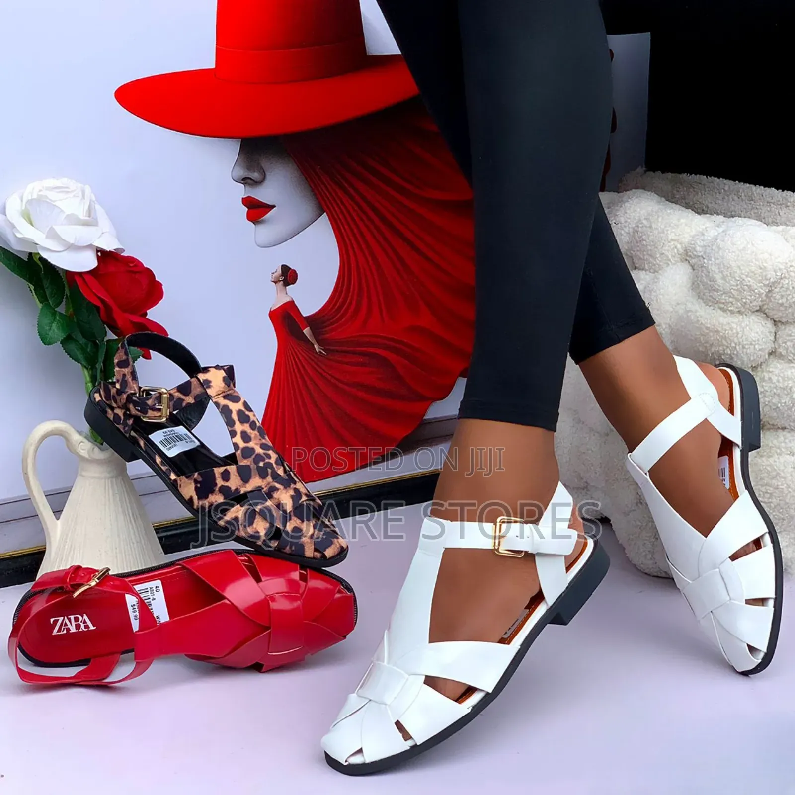 Zara Flat Sandals, Available in 4 Colours, Sizes 37 - 42