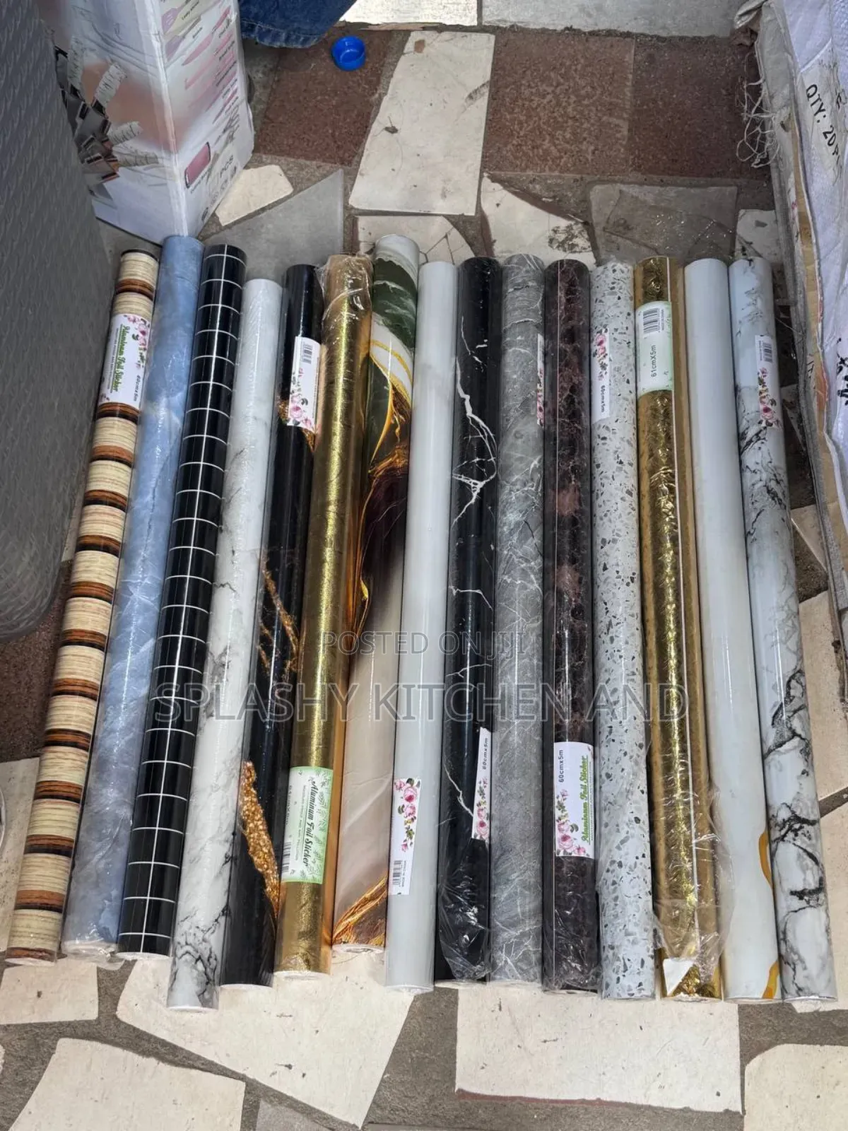 60cm Width Marble Waterproof Wallpaper Self Adhesive Wall
