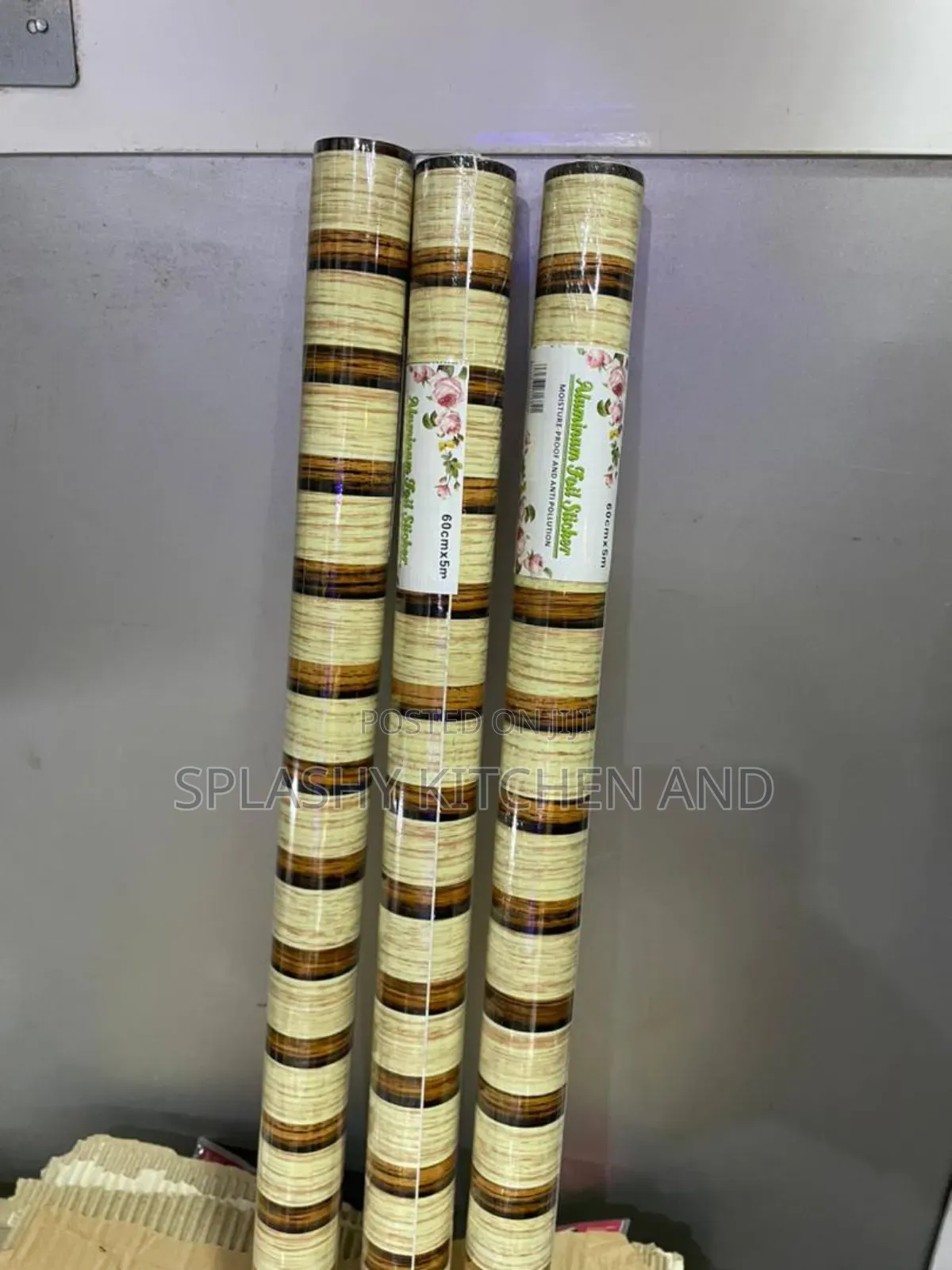 Gold Oil Proof Kitchen Wallpaper and Sticker - 60cm by 5m