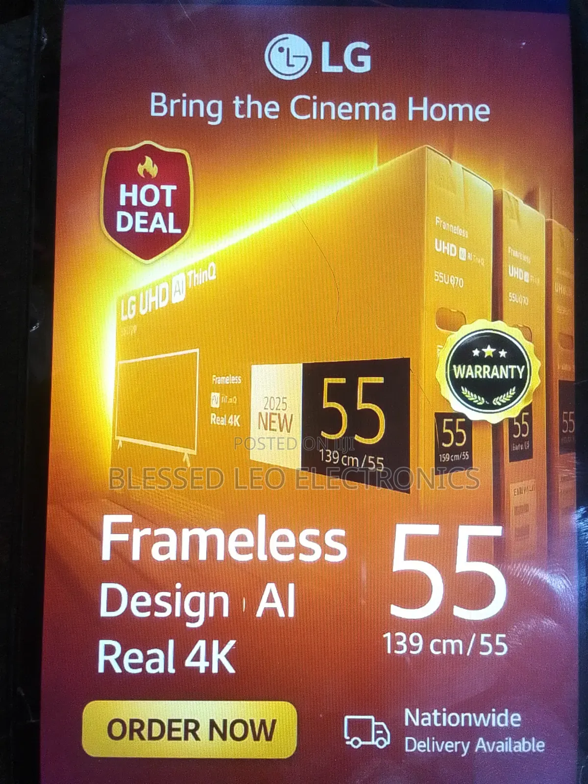 55 Inches Lg Smart Tv With Building Showcasing Apps