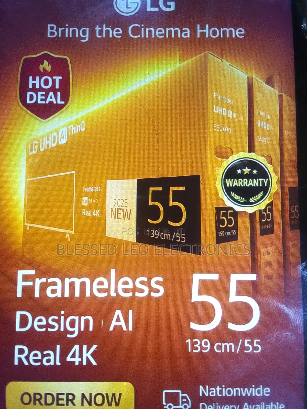 55 Inches Lg Smart Tv With Building Showcasing Apps