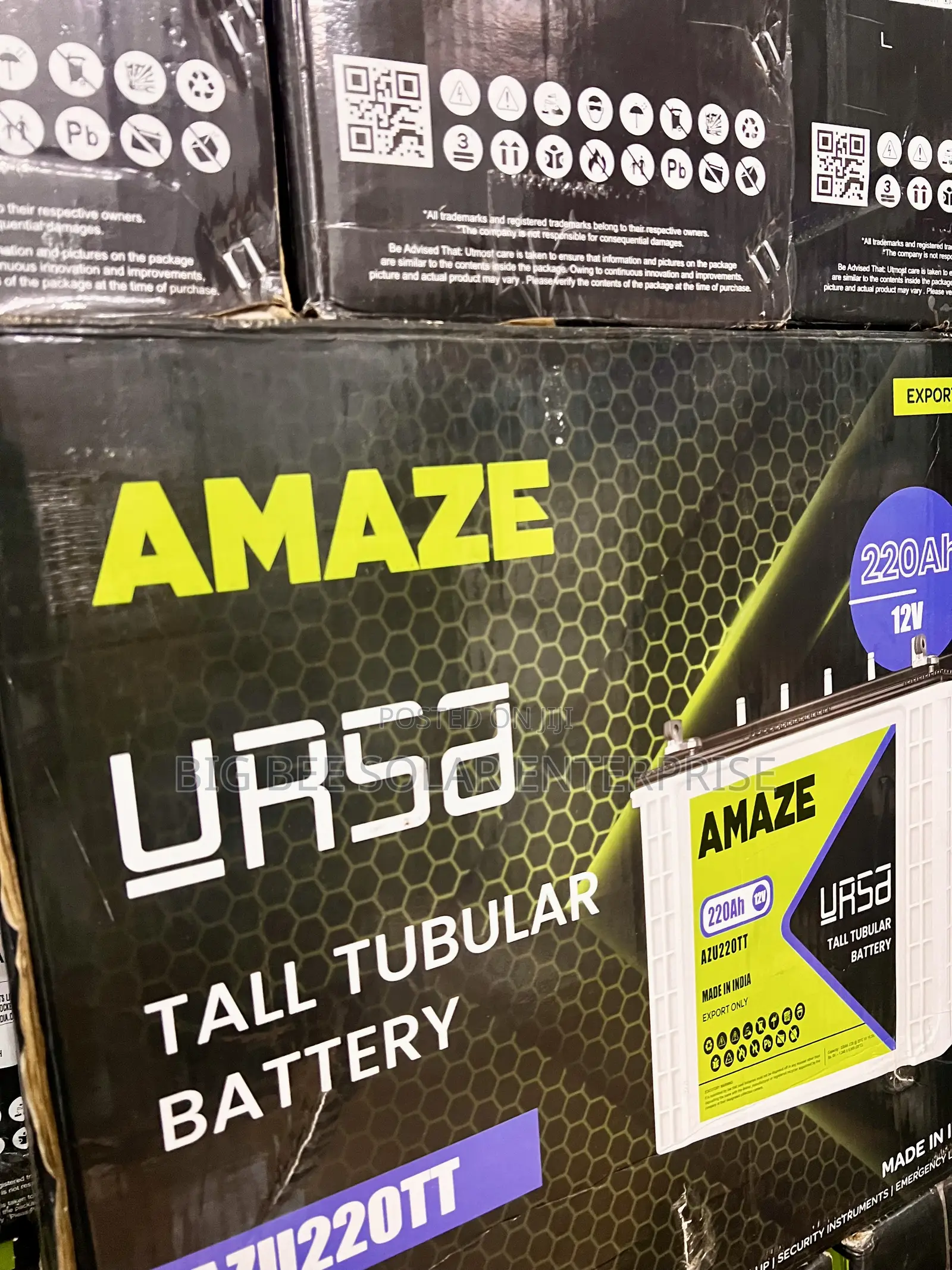 Amaze 220ah 12v Tubular Battery