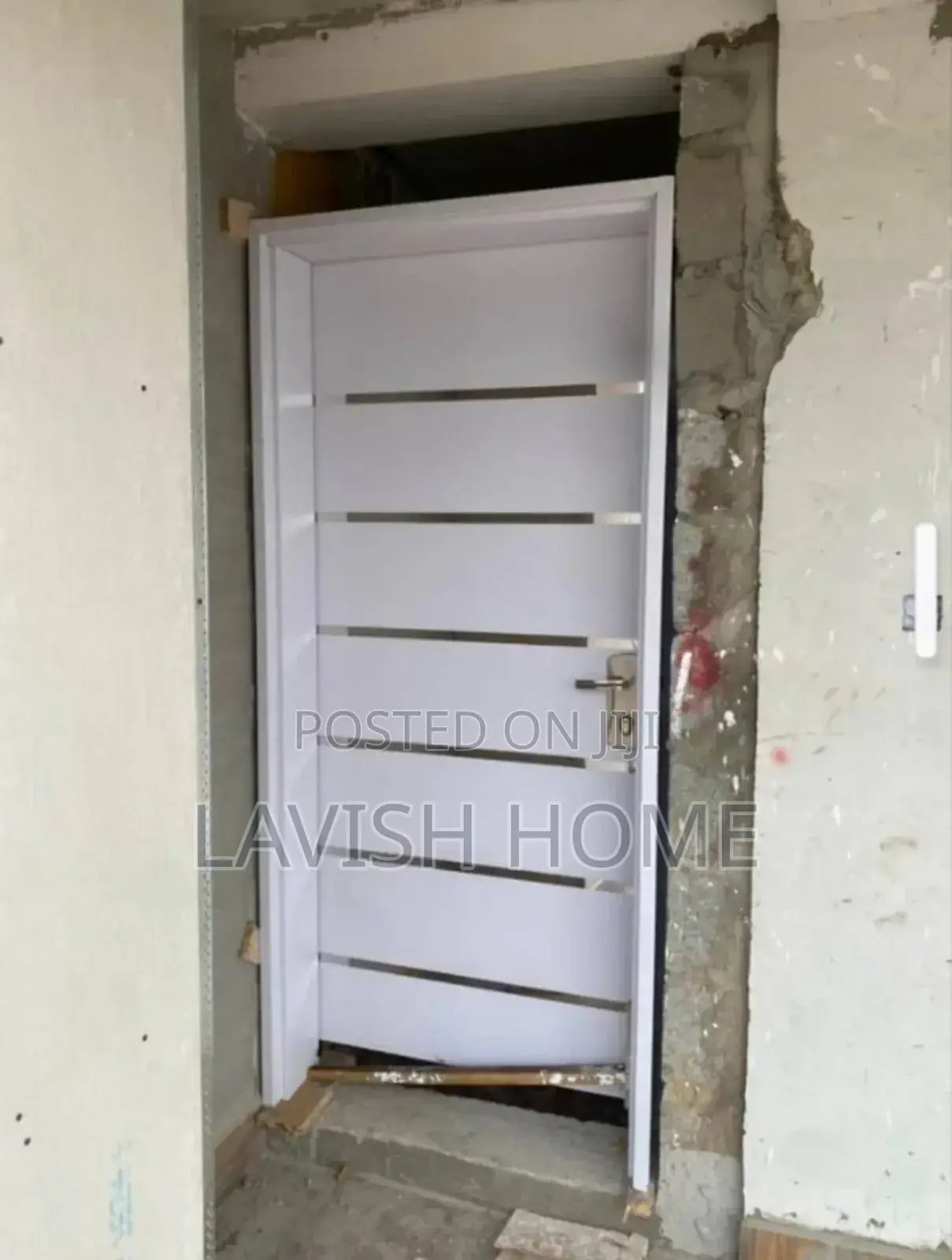 3ft Zebra Israeli Steel Door White