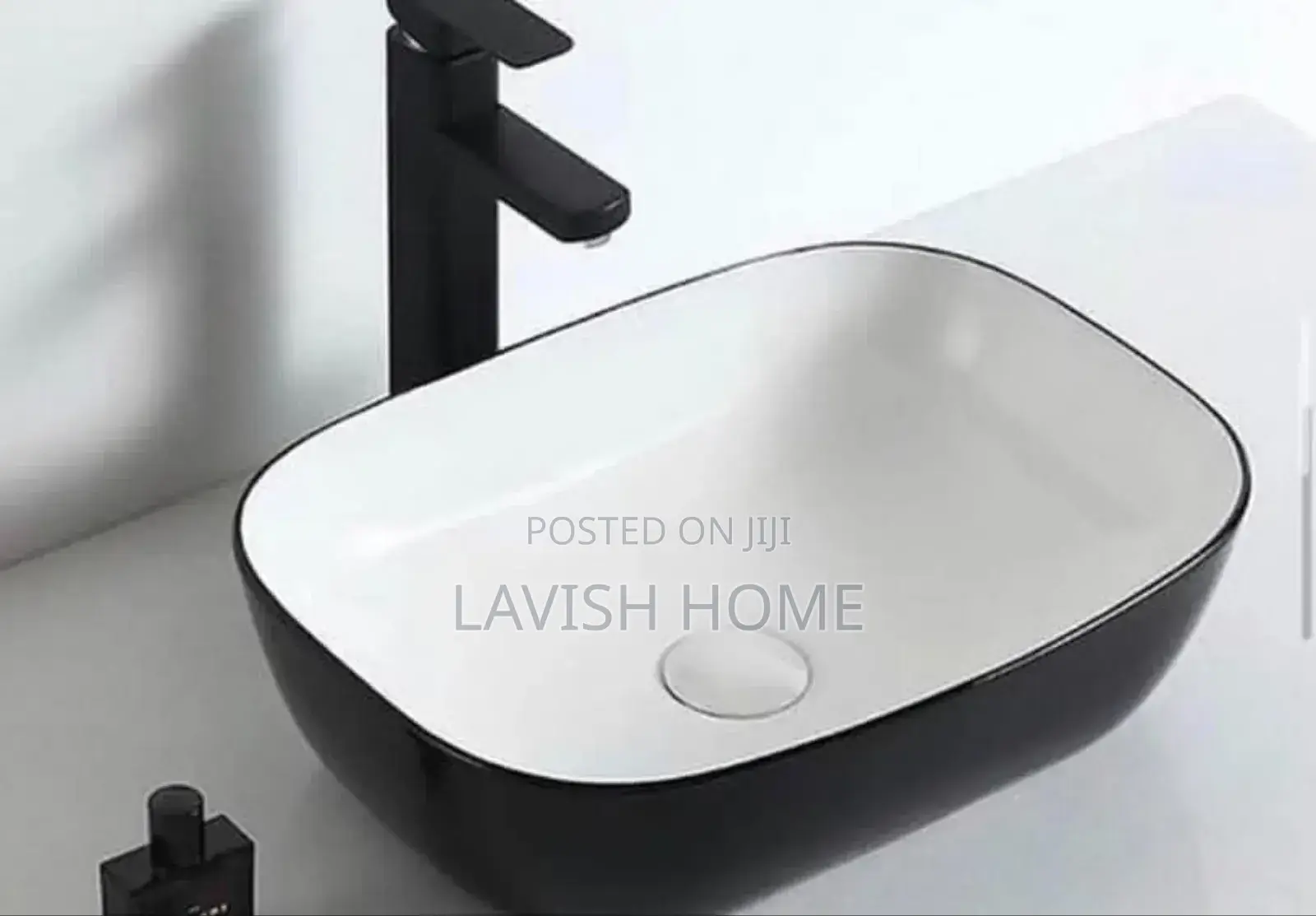 Black and White Countertop Wash Hand Basin