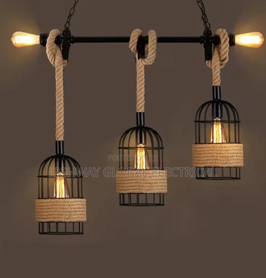 Vintage Hemp Rope Creative Industrial Pendant Chandelier