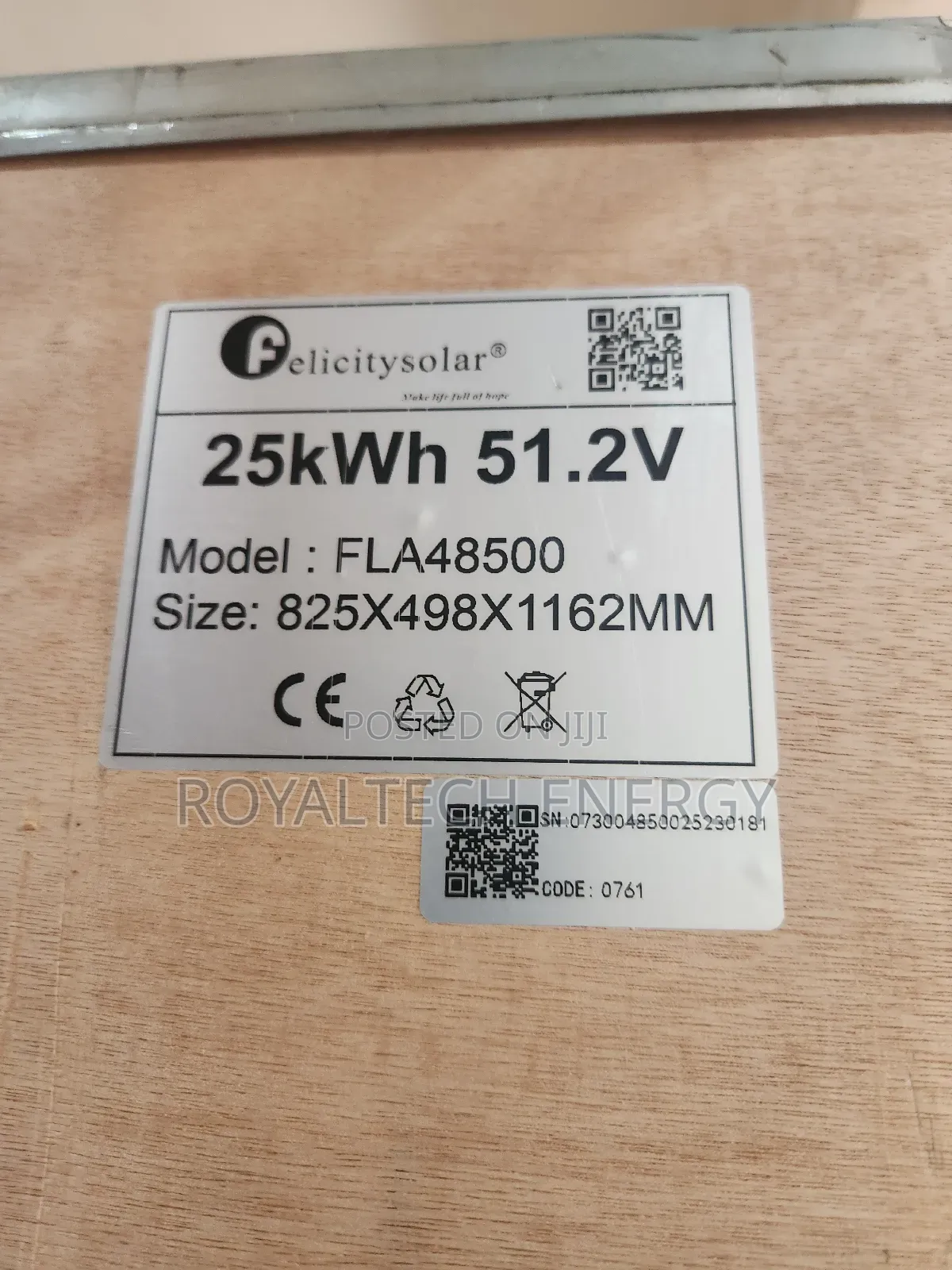 Felicity 25kwh Lithium Phosphate Battery 51.2v