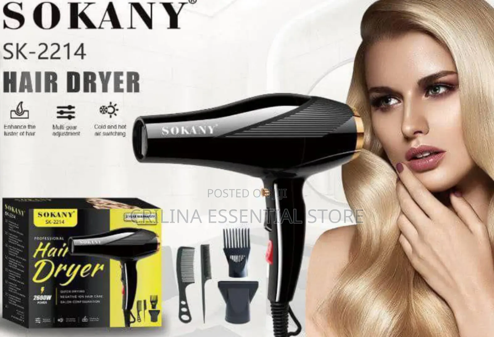 Sokany 5 in 1 Quality Hair Dryer 2600 Watts