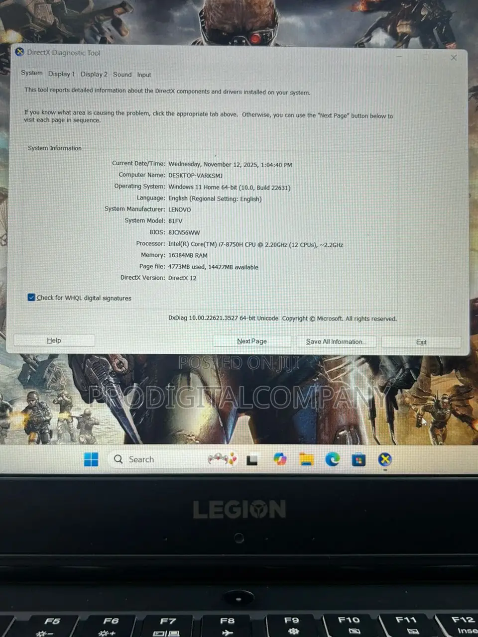 Laptop Lenovo Legion Y530 16GB Intel Core i7 SSD 512GB