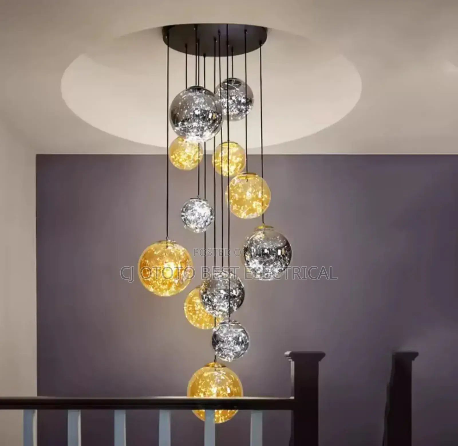 Nodirc Led High Staircase Chandelier Light