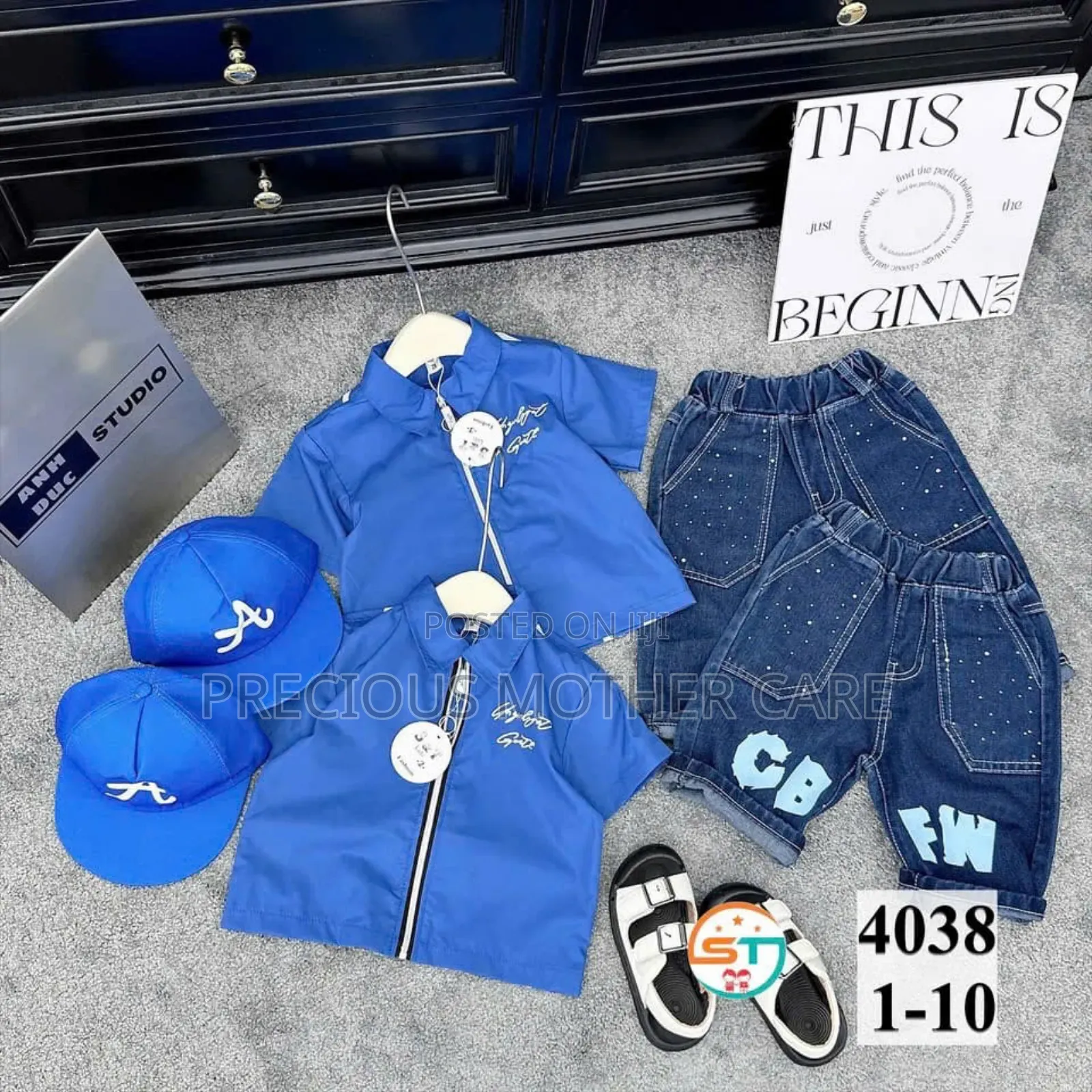 Children Shirt, Three Quarter Jean and Face Cap