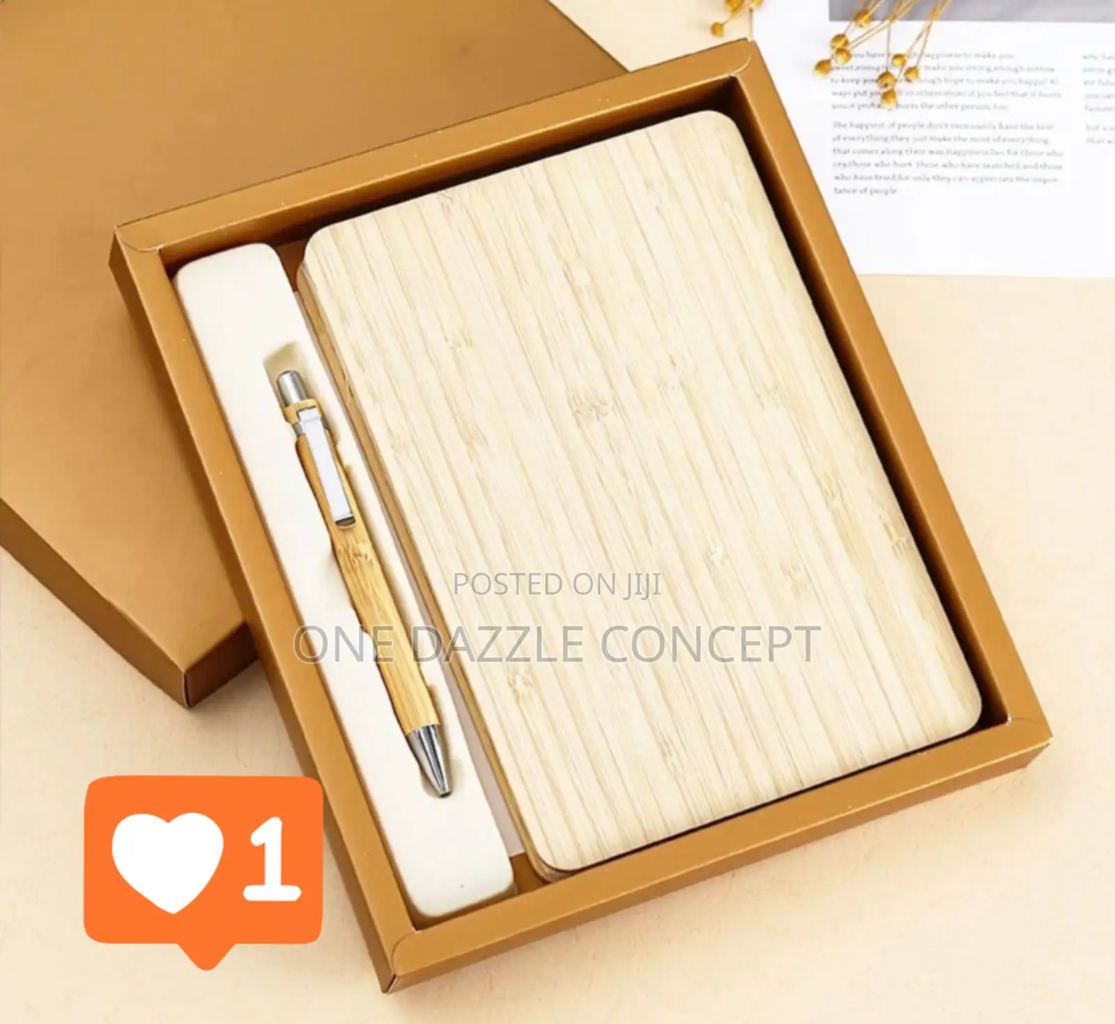 Wooden Note Book With Wooden Pen Gift Set