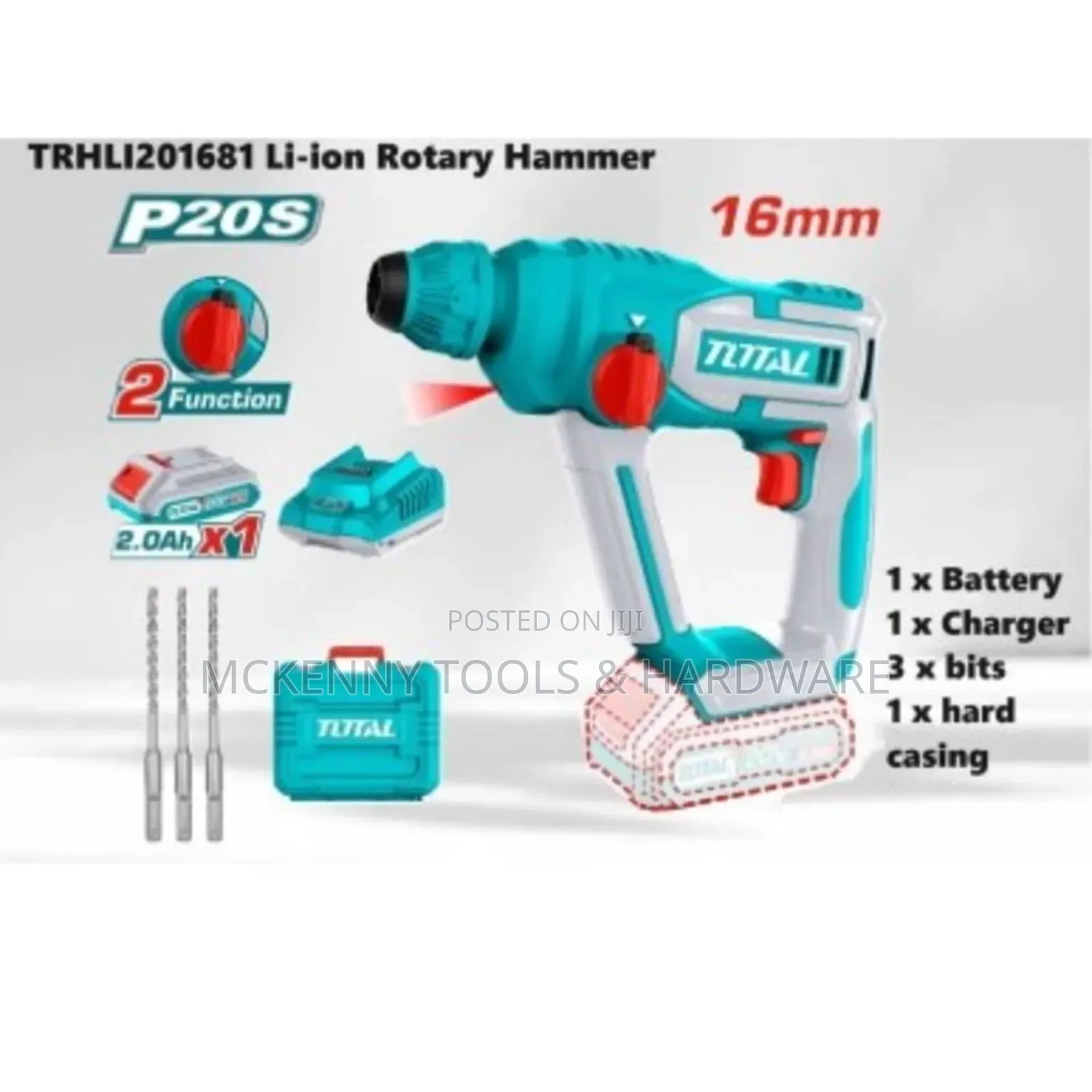 Total 20v Cordless Rotary Hammer (Model Trhli201681)