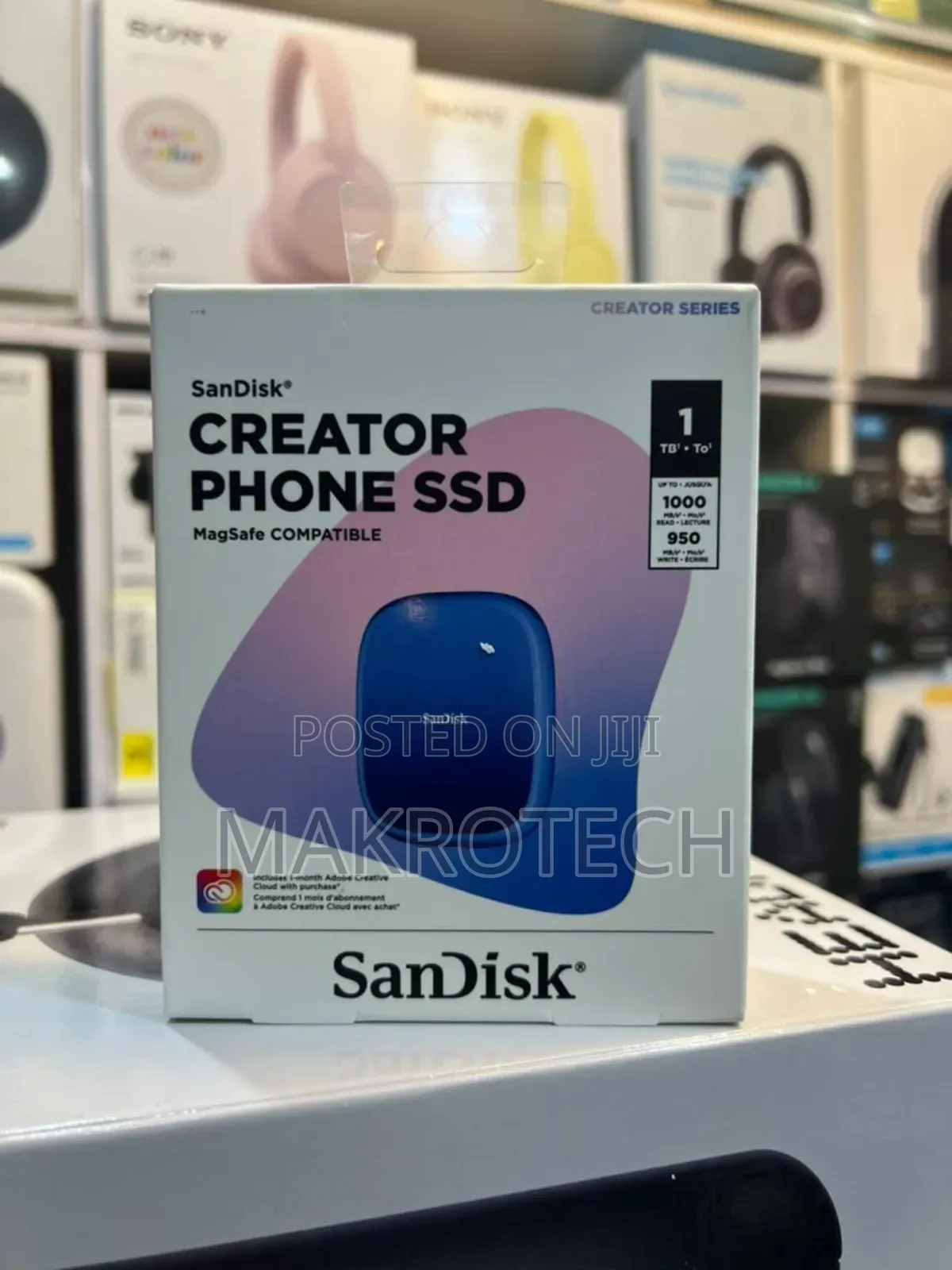 Sandisk 1tb Creator Phone Ssd - Up To 1,000 Mb/S - Compatible Magsafe