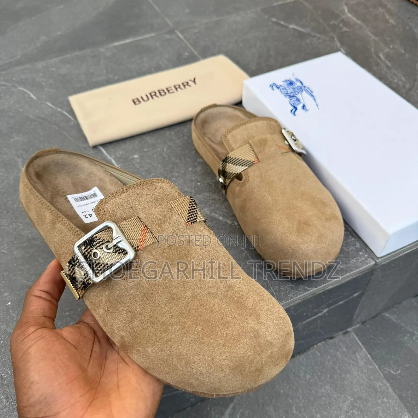 Burberry Suede Half Shoe Mule