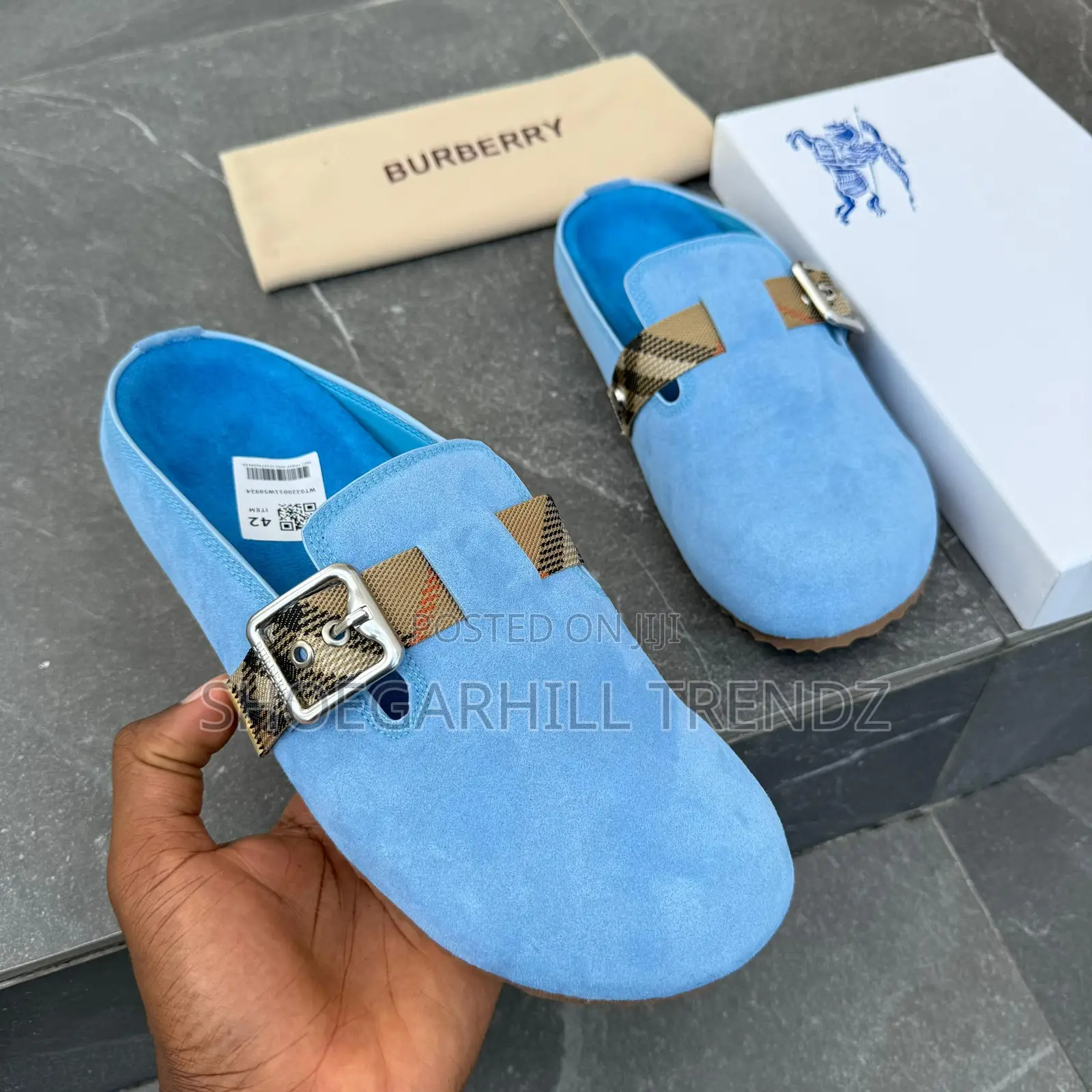 Burberry Suede Half Shoe Mule