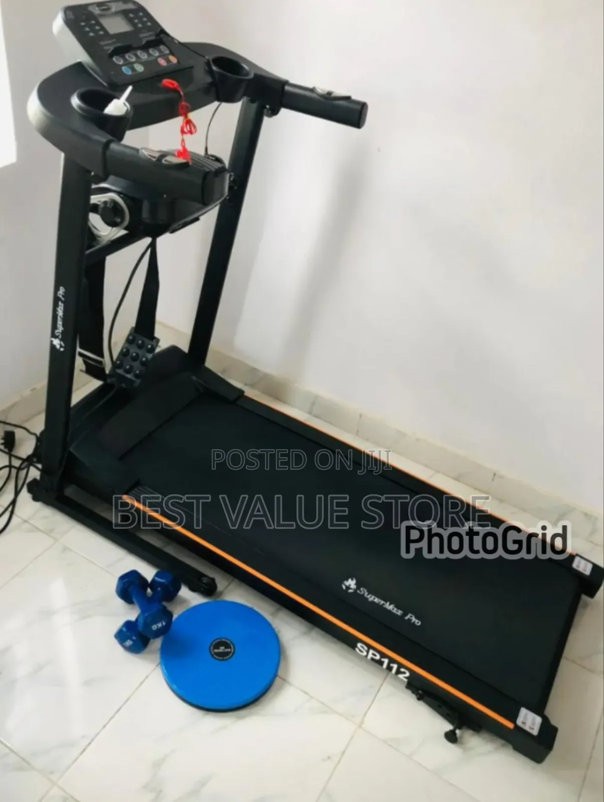 2hp Treadmill With Massager Dumbbells Twister 100kg User Weight