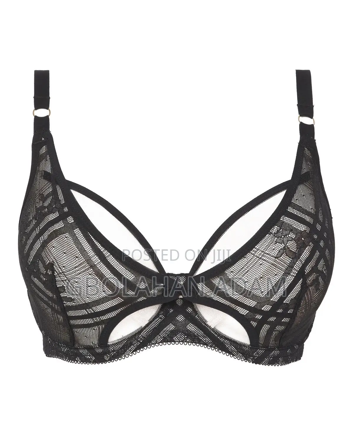 Sachi Black Butterfly Print Plunge Bra