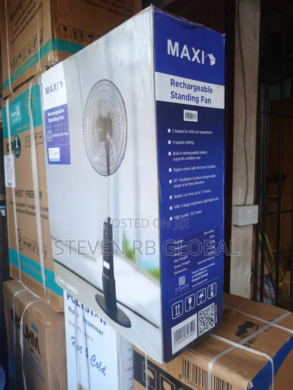 Maxi 18-Inch Standing Rechargeable Fan (Fan45-25mrd)
