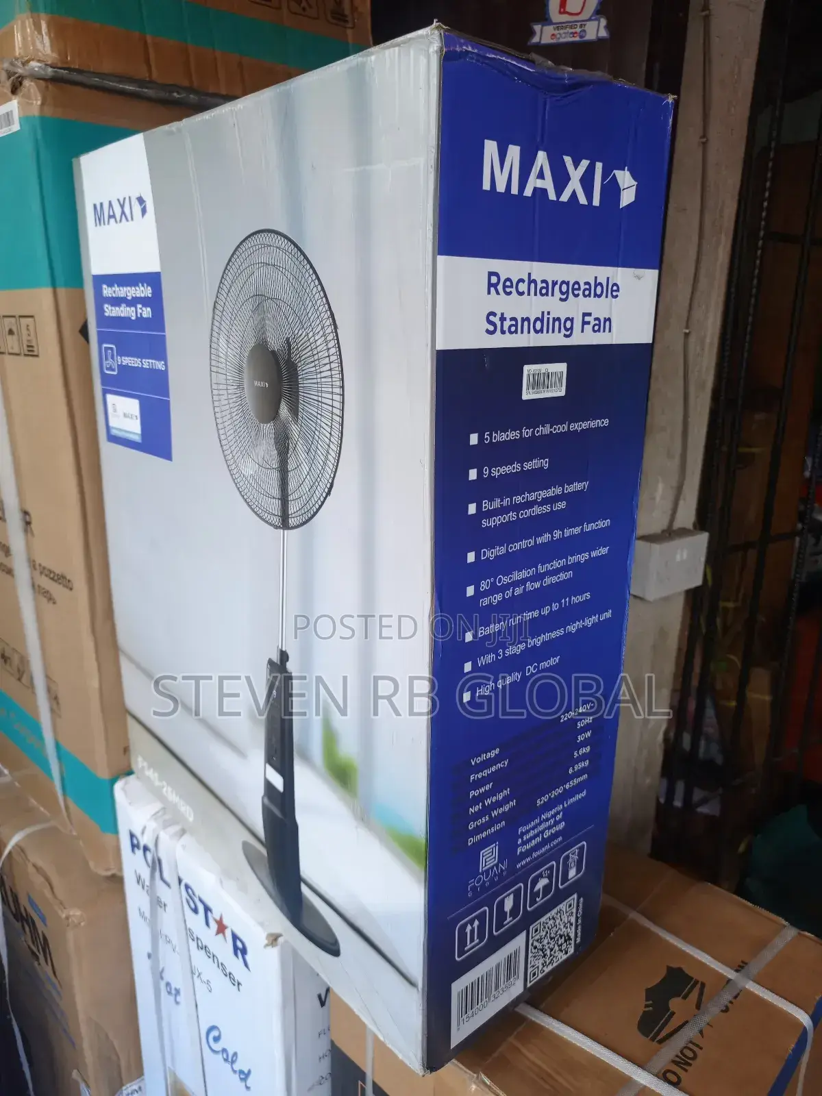 Maxi 18-Inch Standing Rechargeable Fan (Fan45-25mrd)