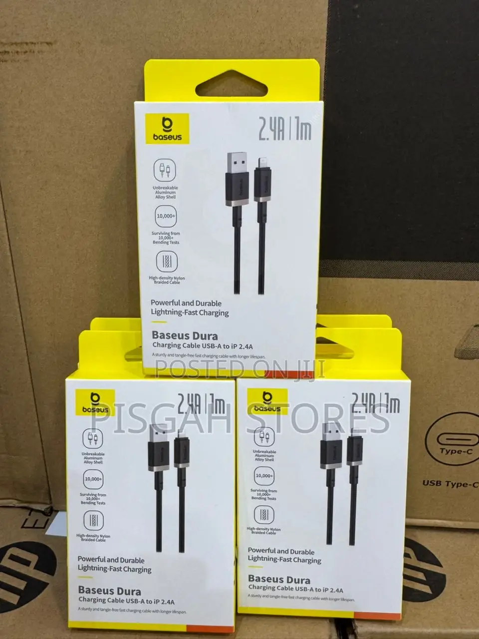 Baseus Dura Series Fast Charge Usb-a to Ip 2.4a 1m Gold+Black