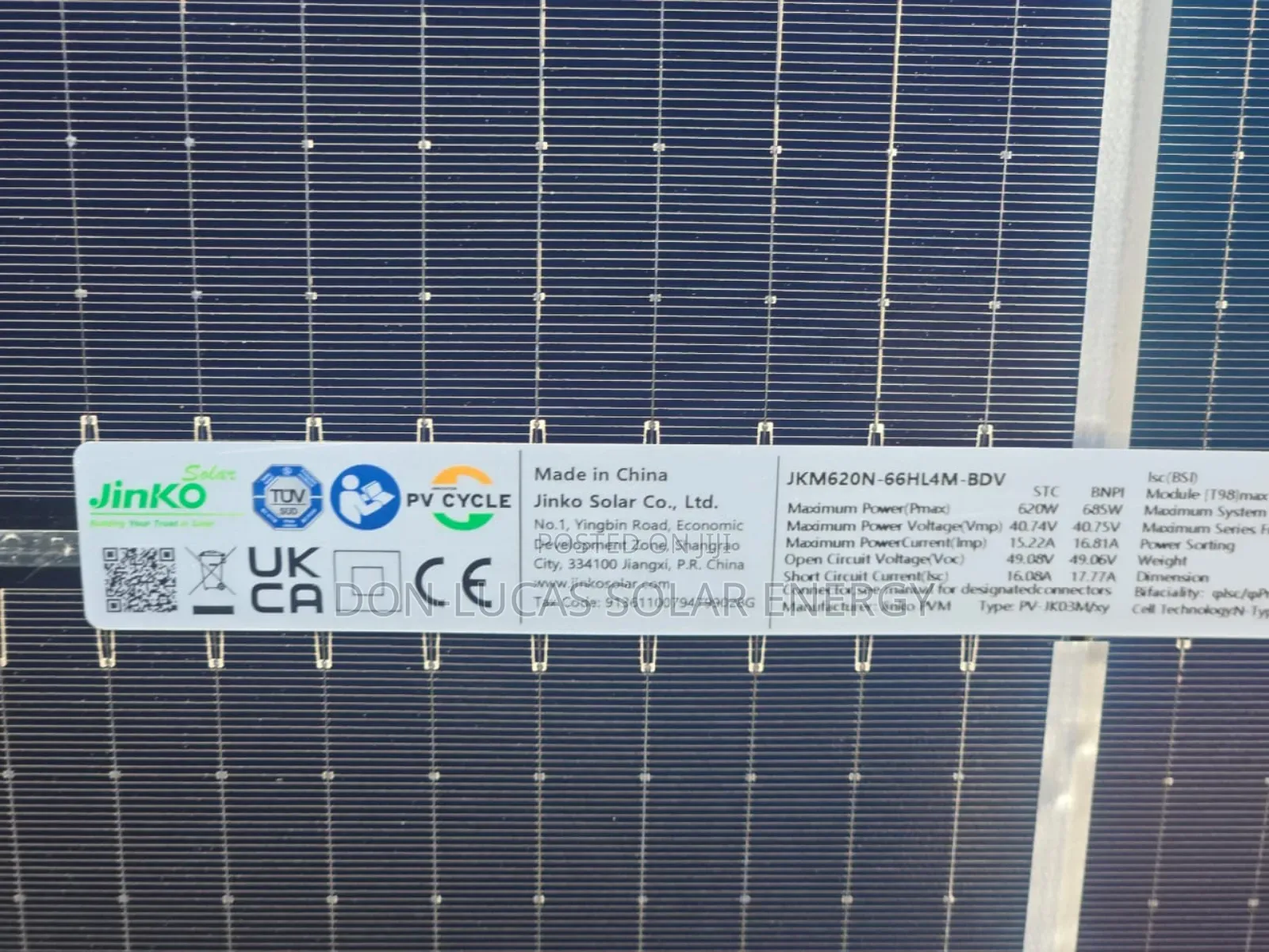 Jinko Solar Panel 695w 144cell