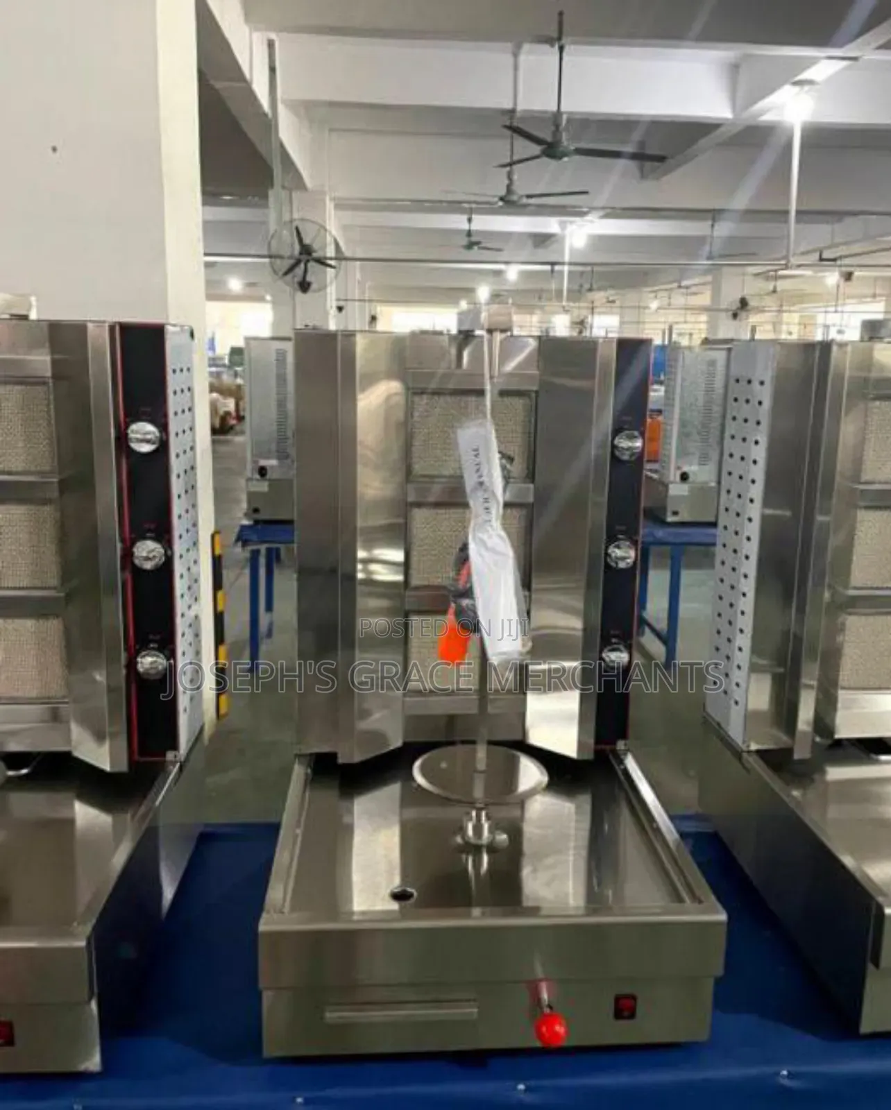 Imported 3 Bunner Gas Industrial Shawarma Grill Machine.