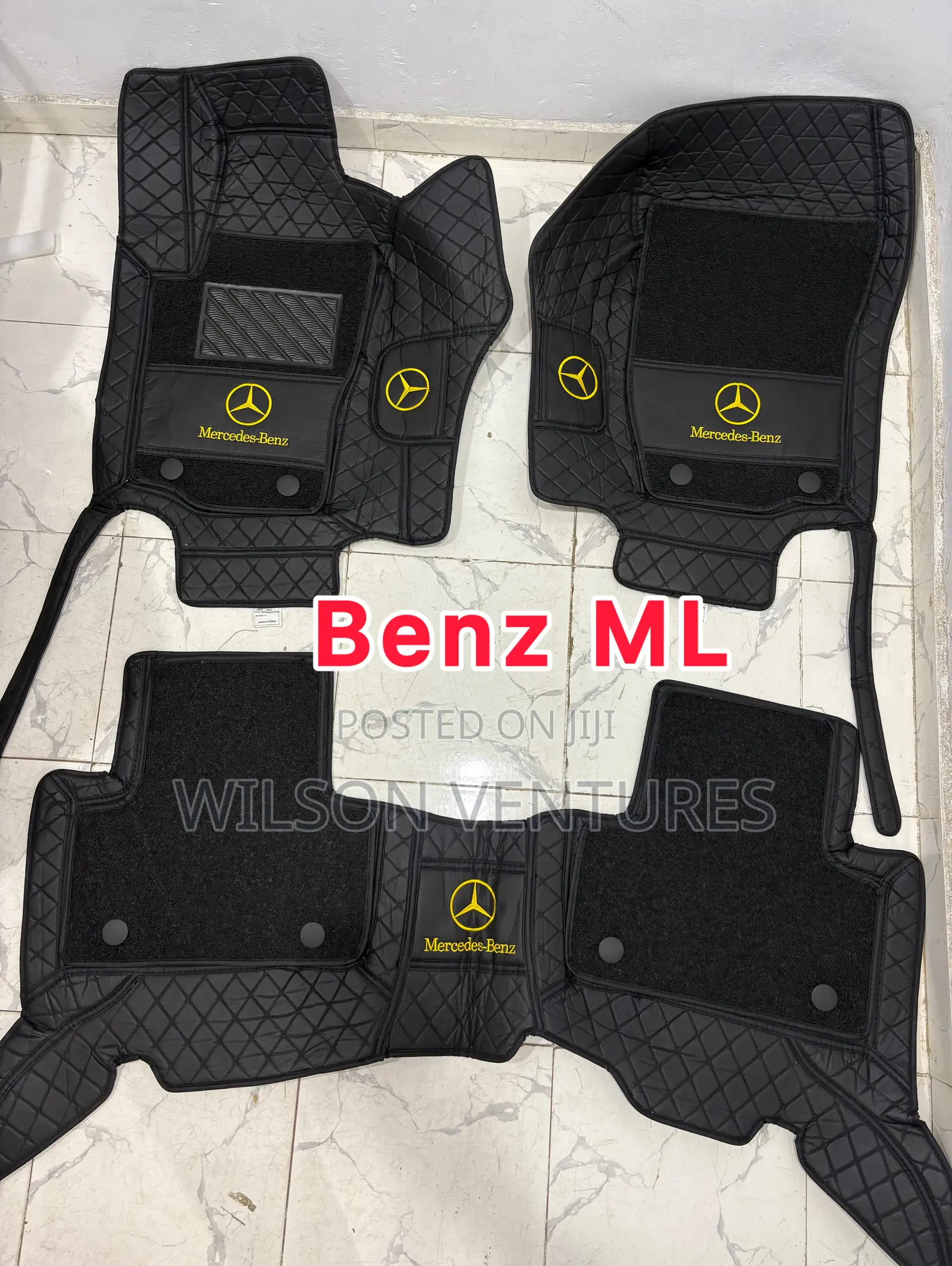 High Quality Black Mercedes Benz Ml Double Layer Leather Foot Mat